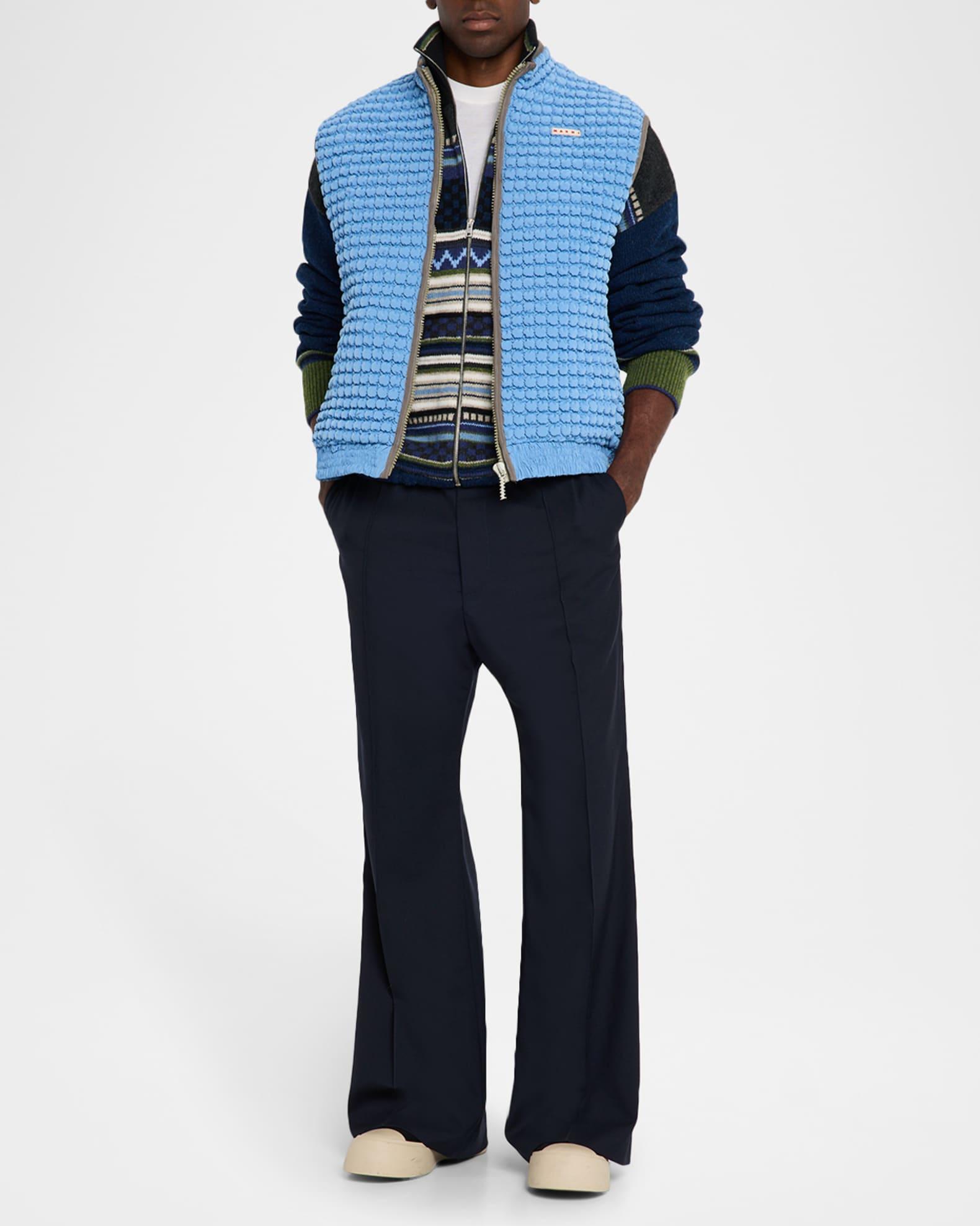 Men's Wool High-Waist Drawstring Flare Pants Product Image