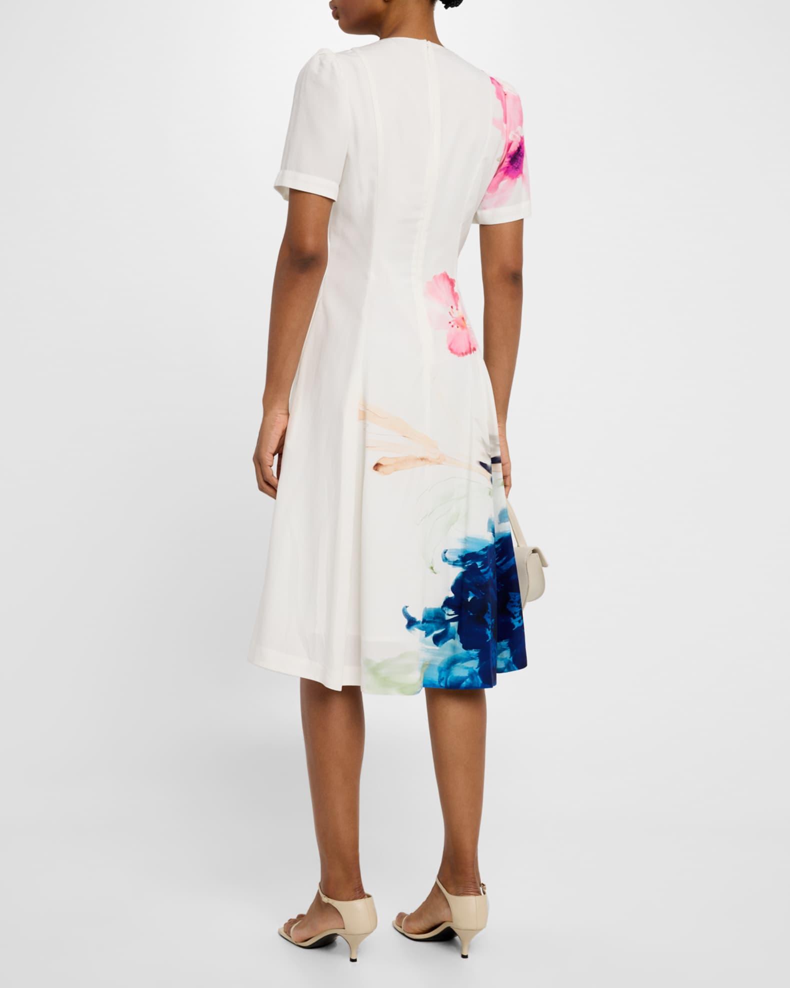 The Layla Seamed Floral-Print Midi Dress Product Image