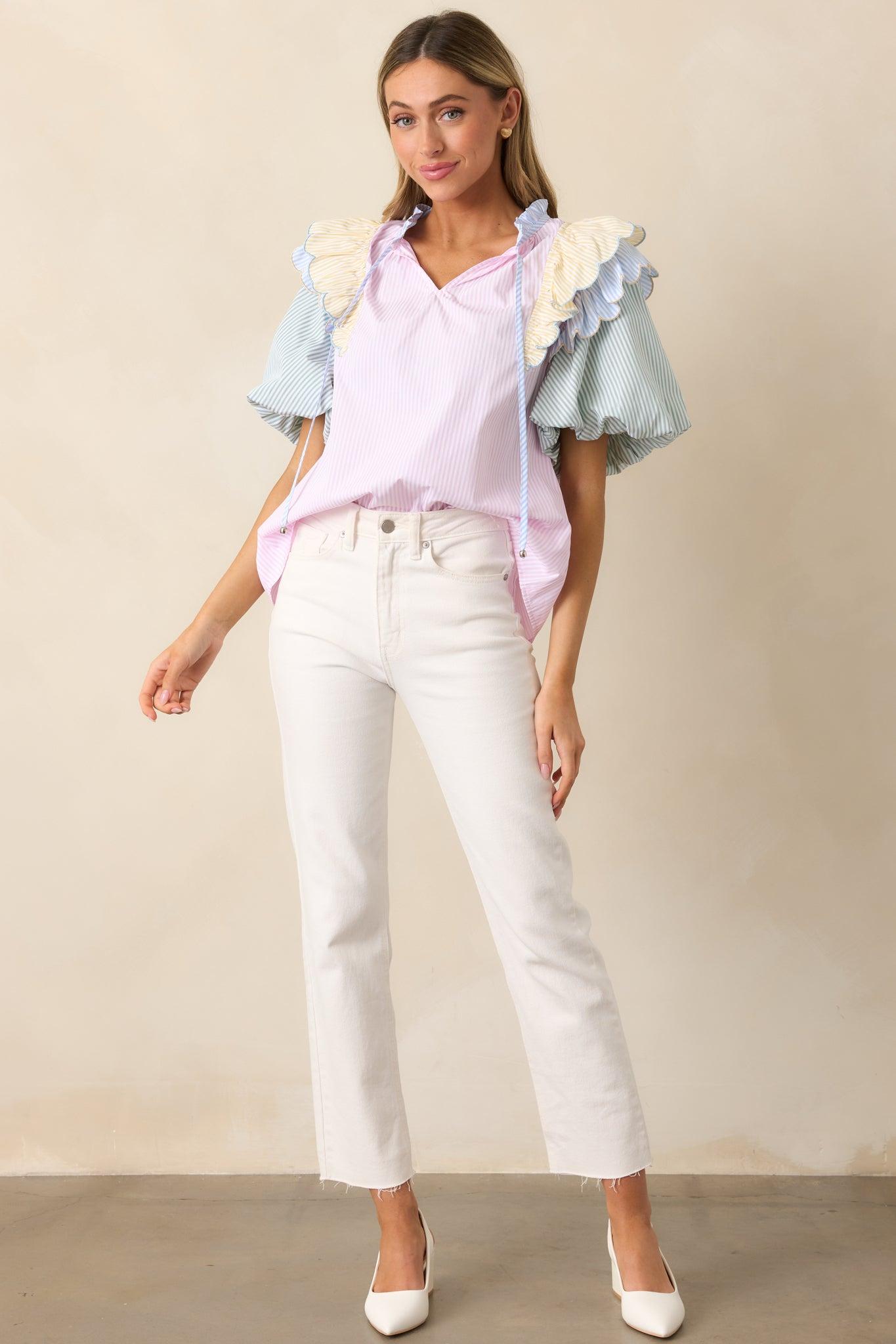 Simply The Vibe White Jeans Product Image