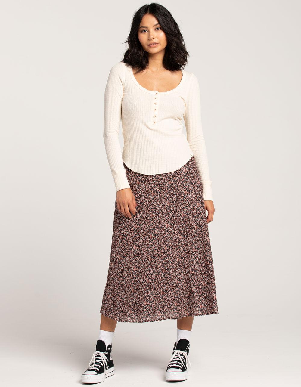 BILLABONG All Day Womens Knit Henley Top - OFF WHITE Product Image