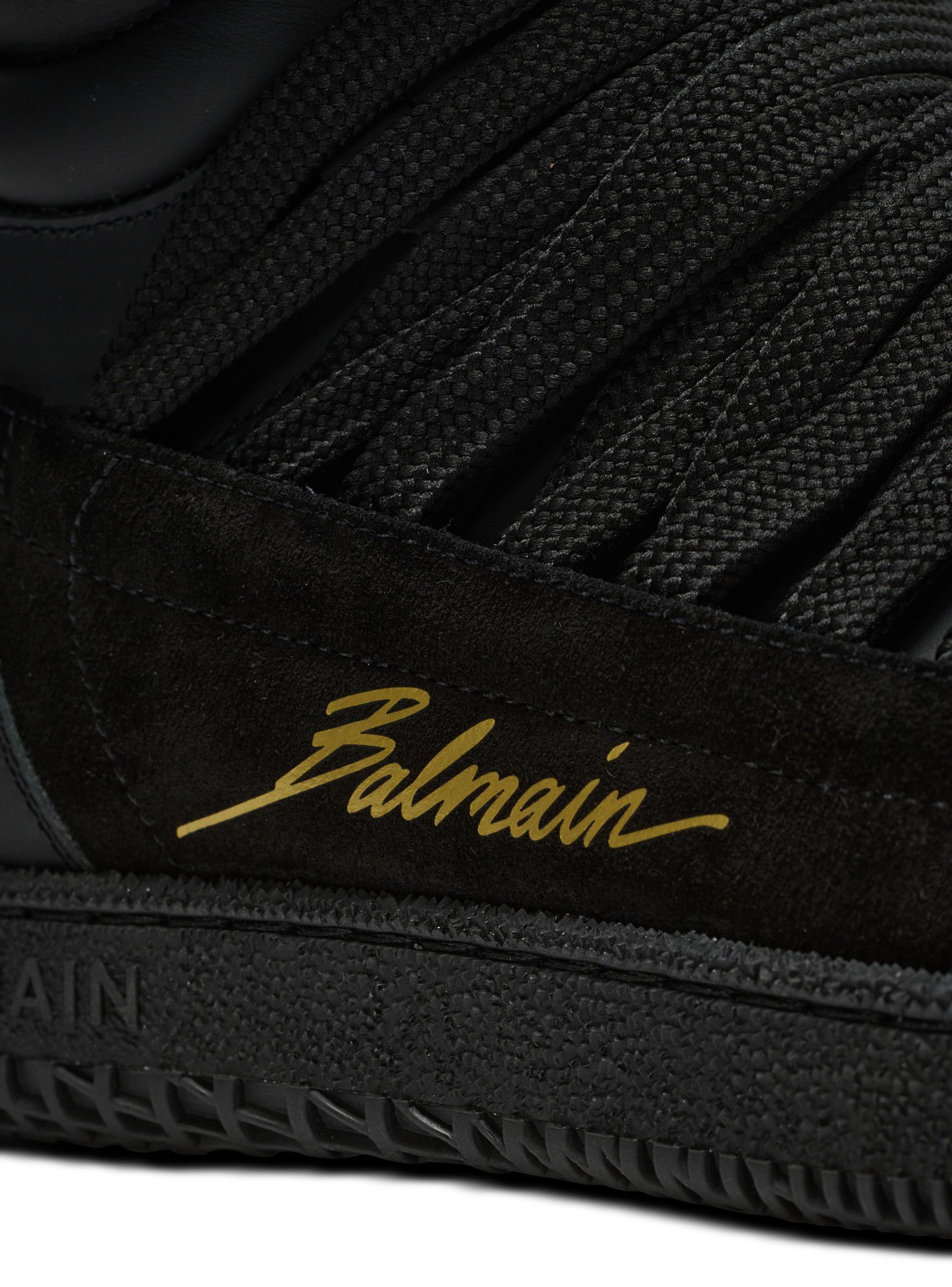 Leather Balmain Swan Mid-Top lace-up trainers  Product Image