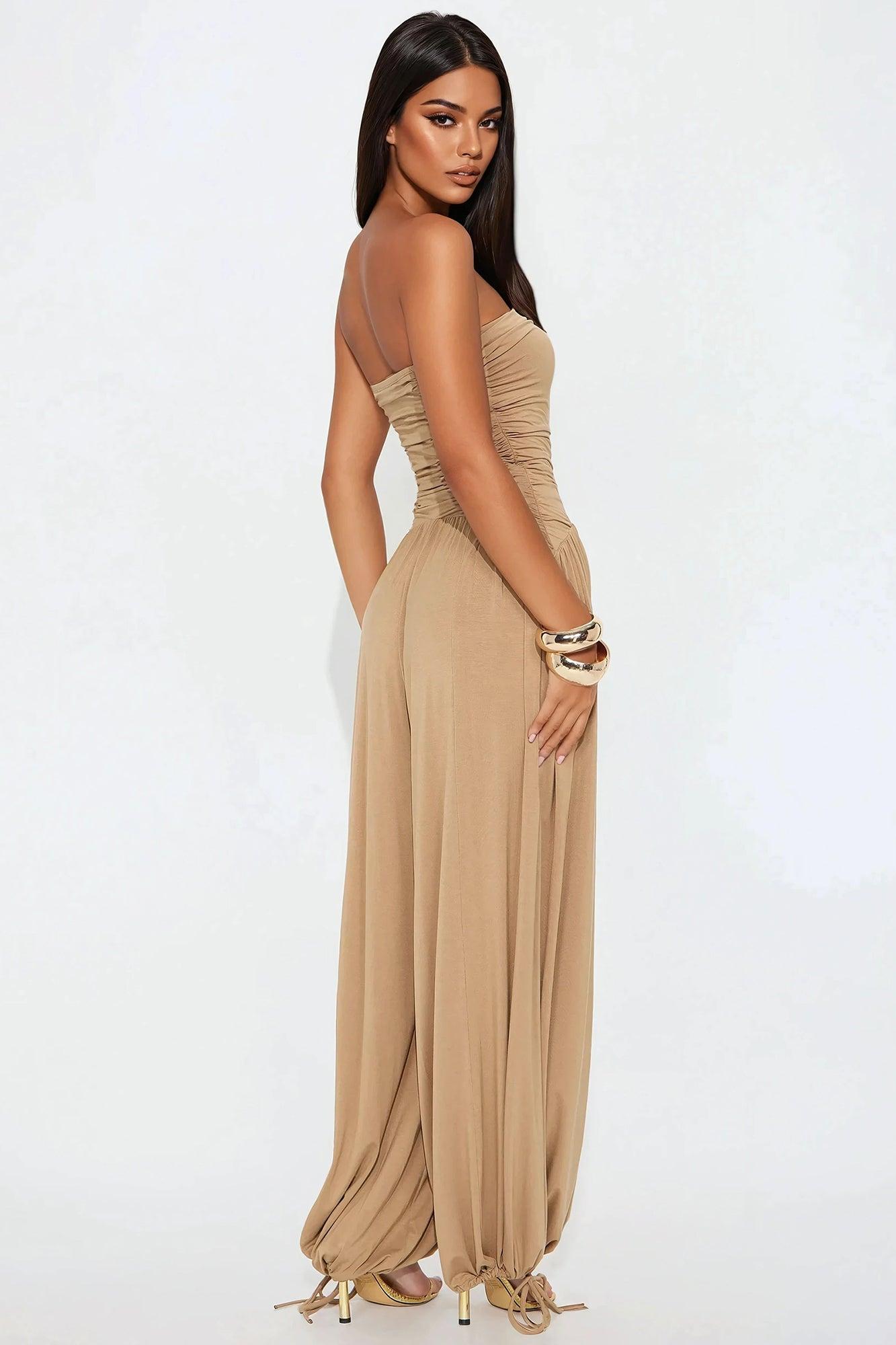 Hammock Daydreams Jumpsuit - Taupe Product Image
