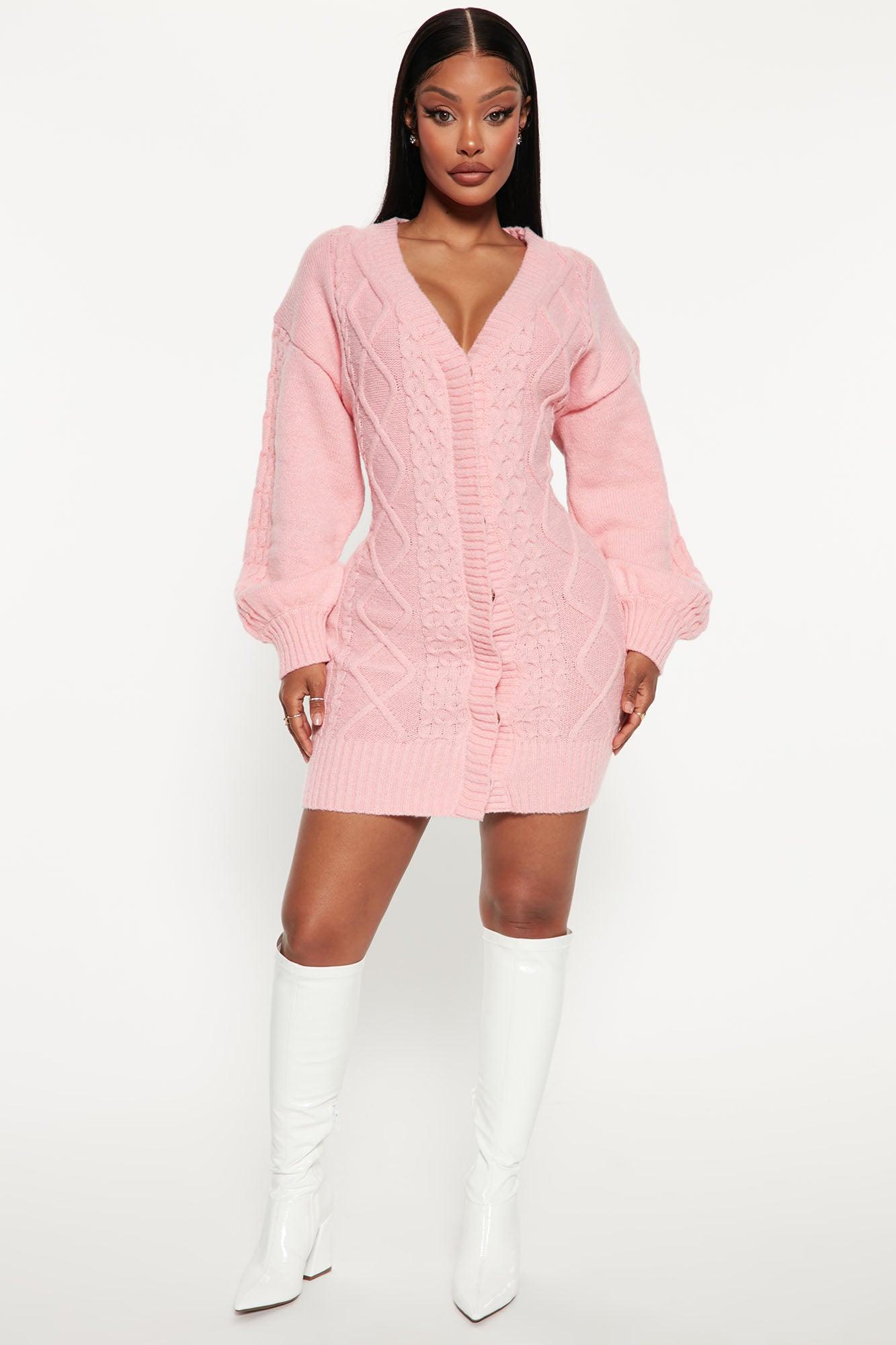 Julie Sweater Mini Dress - Pink Female Product Image
