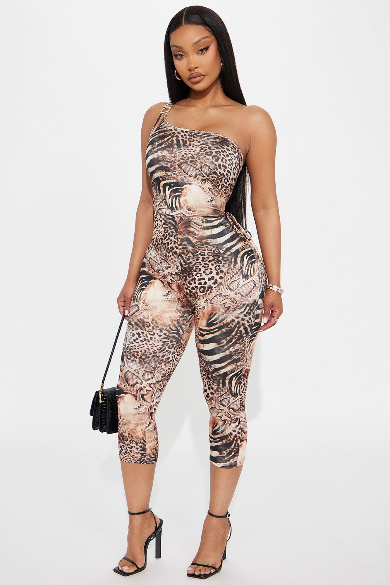 Jelena One Shoulder Capri Jumpsuit - Black/combo Female Product Image