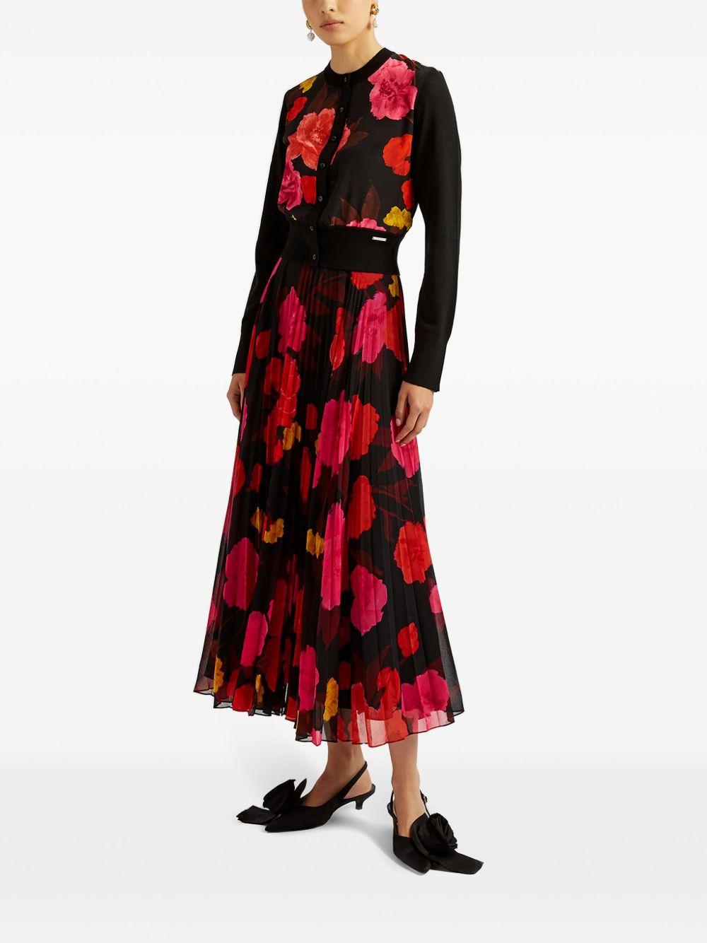 floral-print pleated midi skirt Product Image