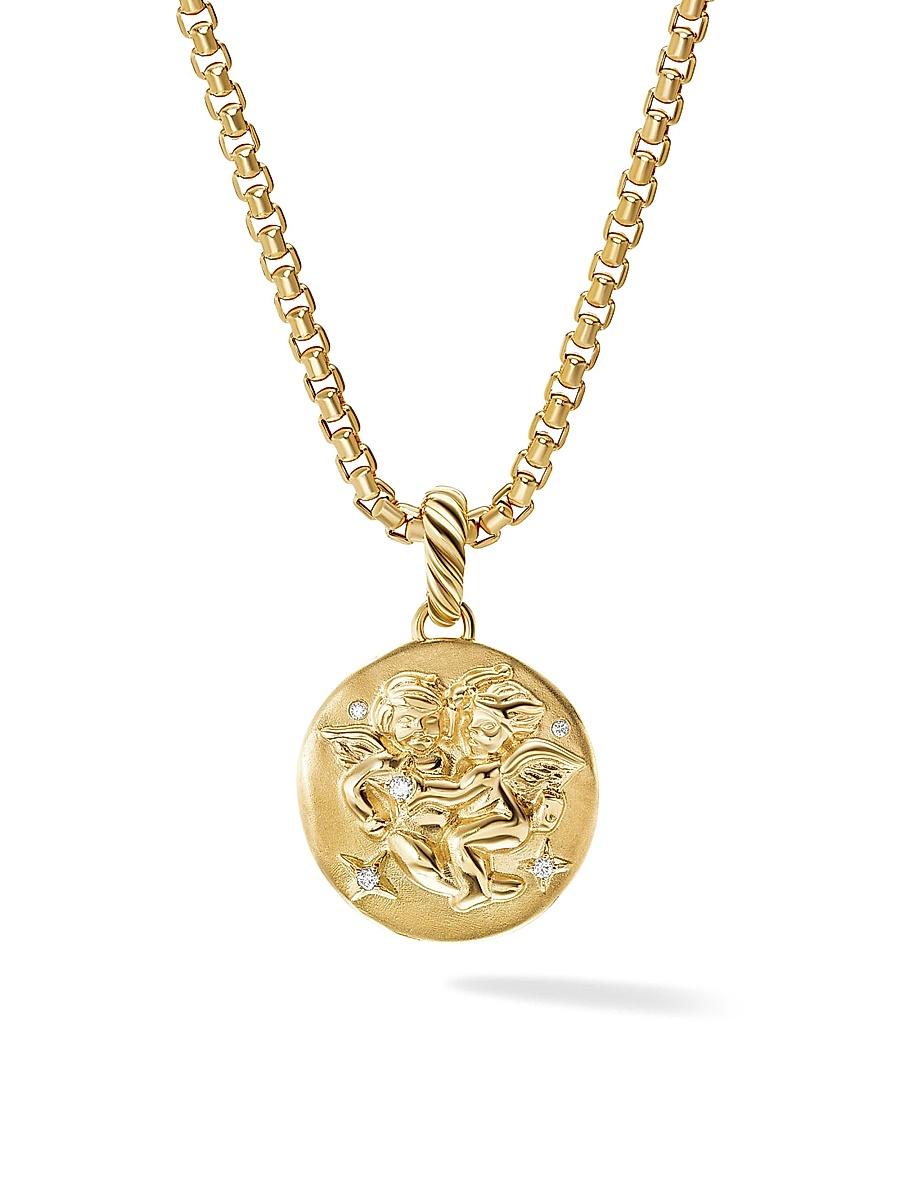 Womens Zodiac Amulet in 18K Yellow Gold with Diamonds Product Image