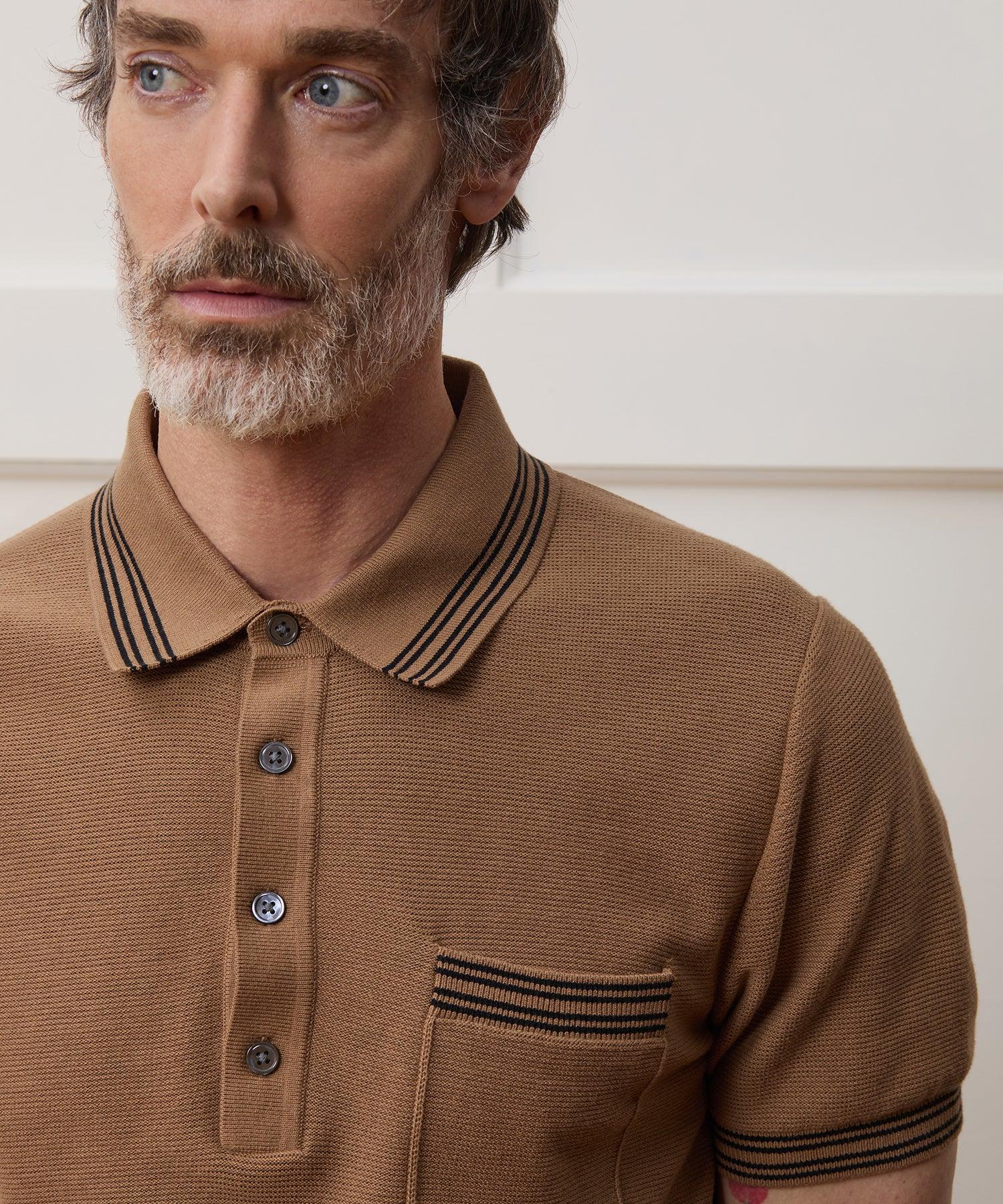 Tipped Waffle Sweater Polo Product Image