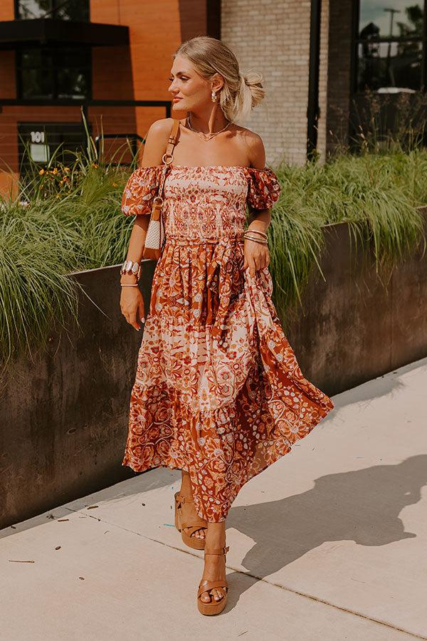 Chasing Sunsets Smocked Floral Midi Product Image