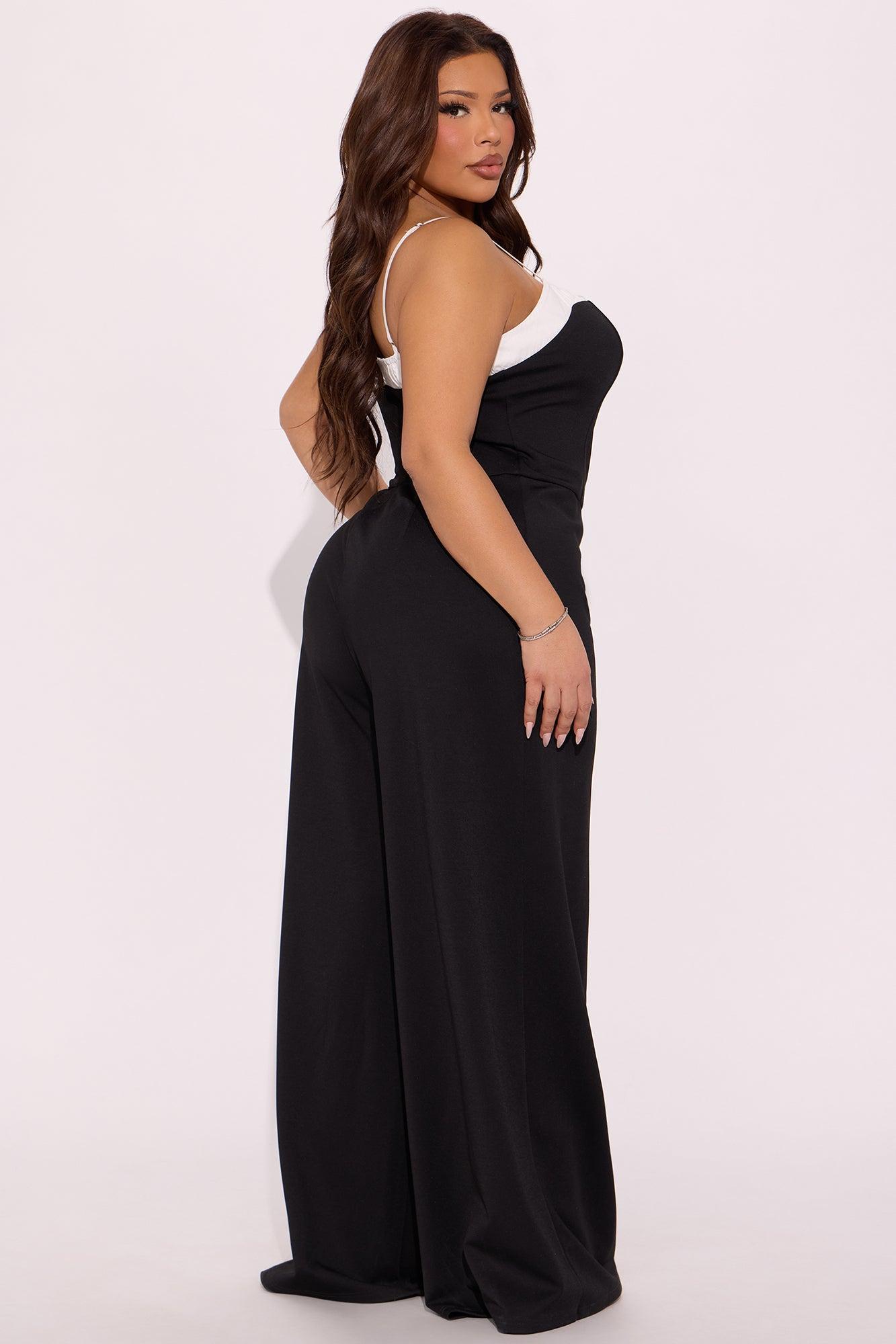 Fine Wine Jumpsuit - Black/White Product Image