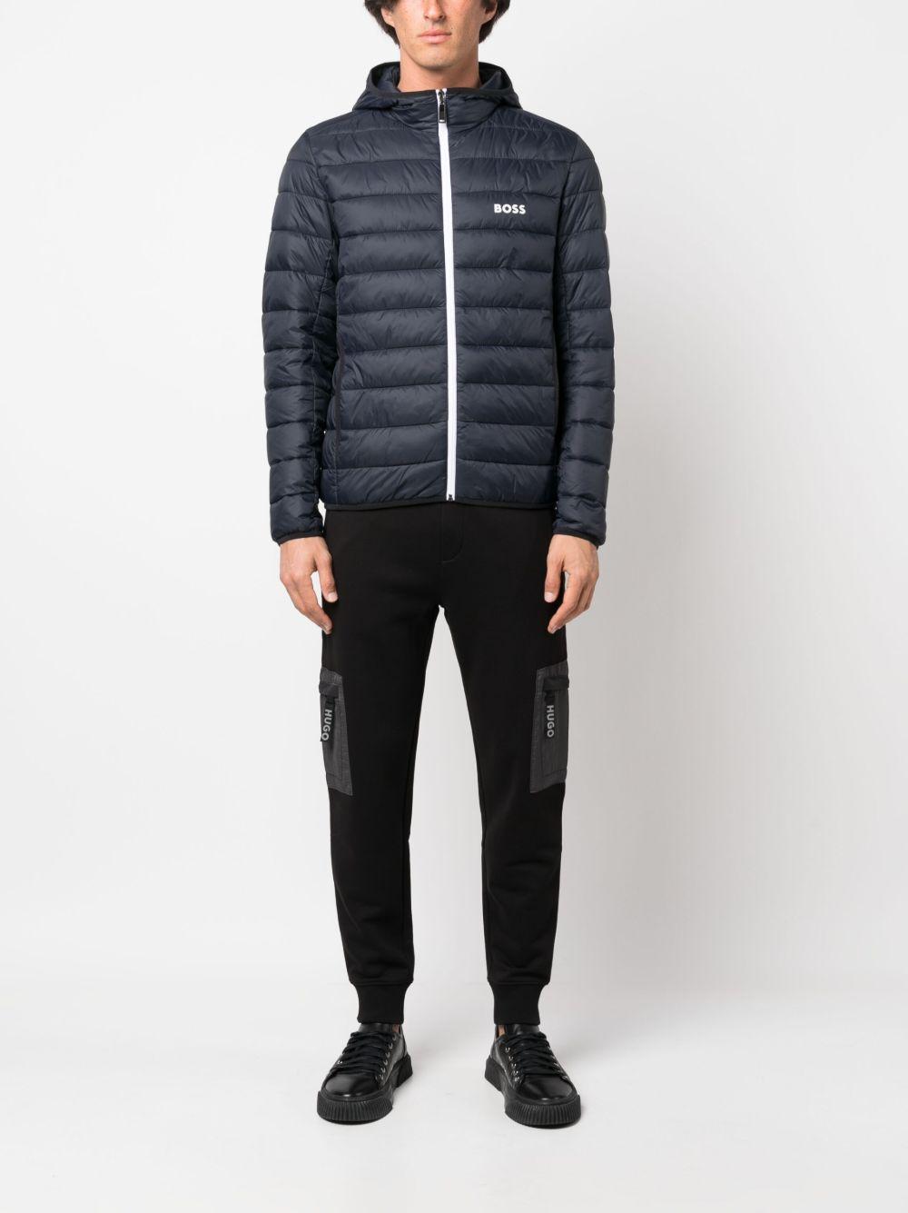 branded-zip puller cotton track pants  Product Image