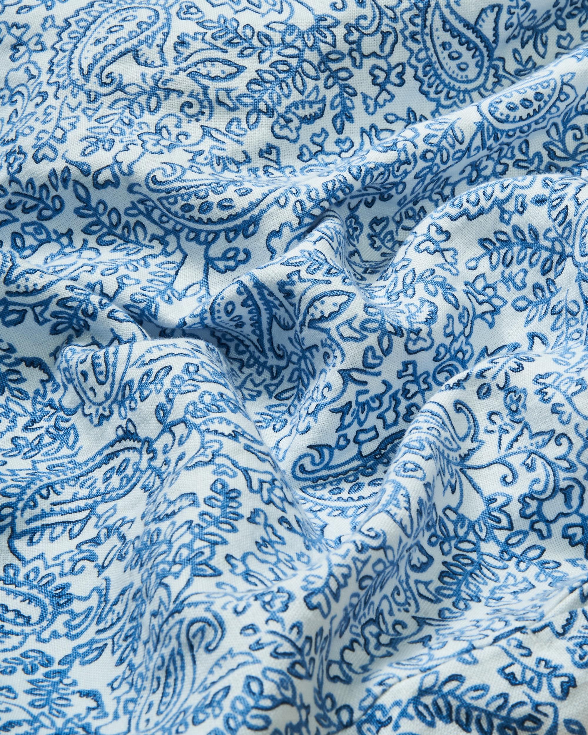 Beach Coverup in Atlantic Blue Paisley Linen Product Image