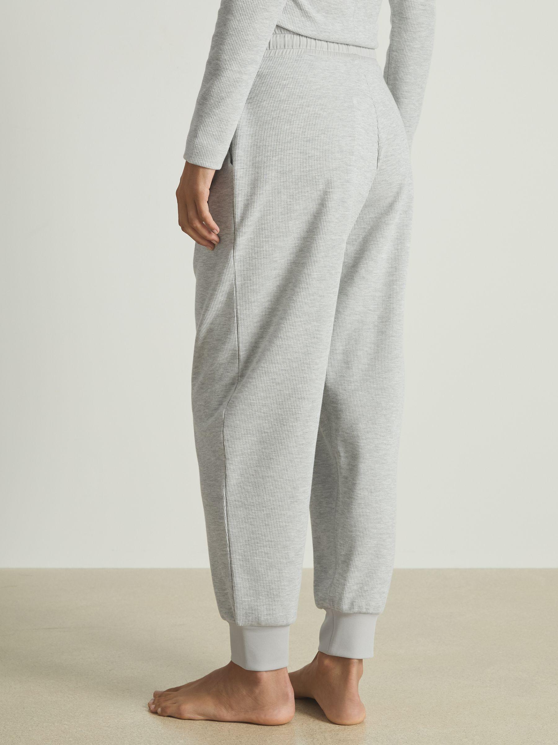 Waffle Jersey Joggers with Cotton in Grey Marl Product Image