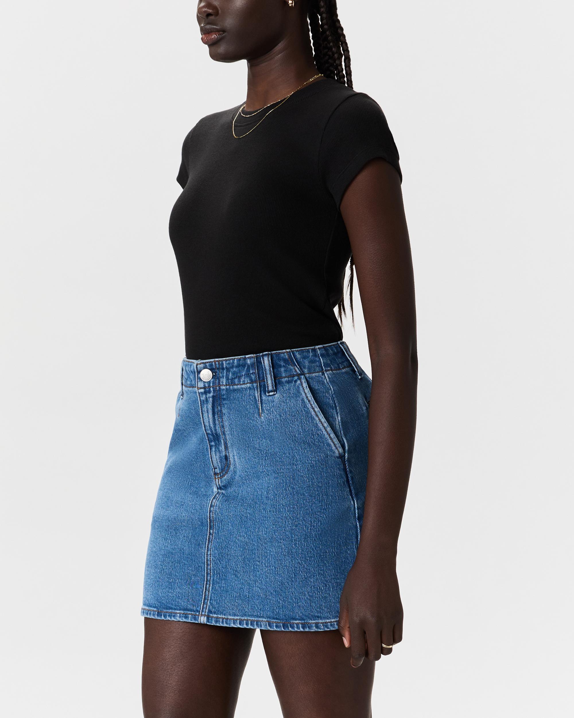 Quince | Women's Stretch Denim Mini Skirt Organic Cotton Product Image