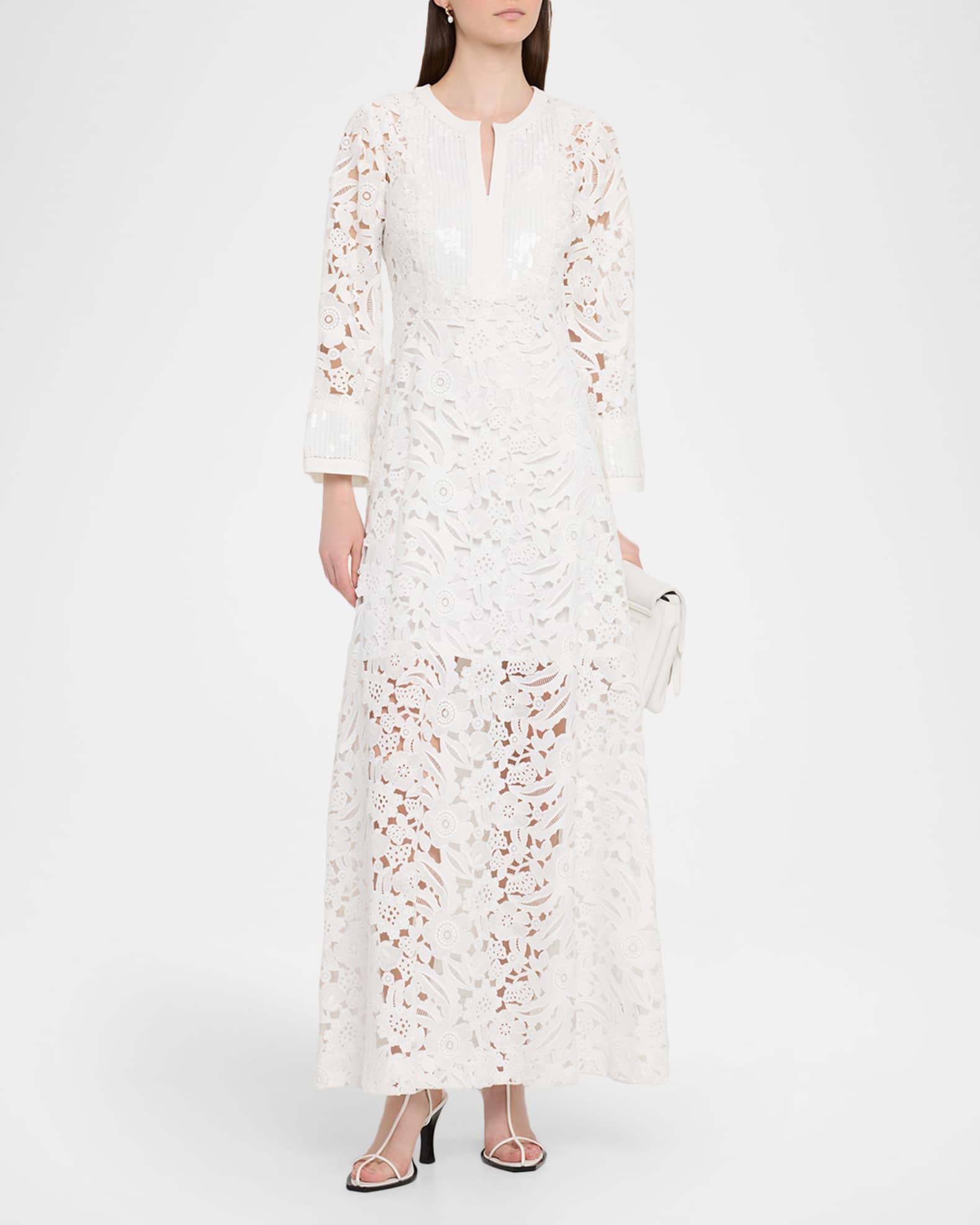 Cynthia Sequin-Embellished Floral Lace Gown Product Image