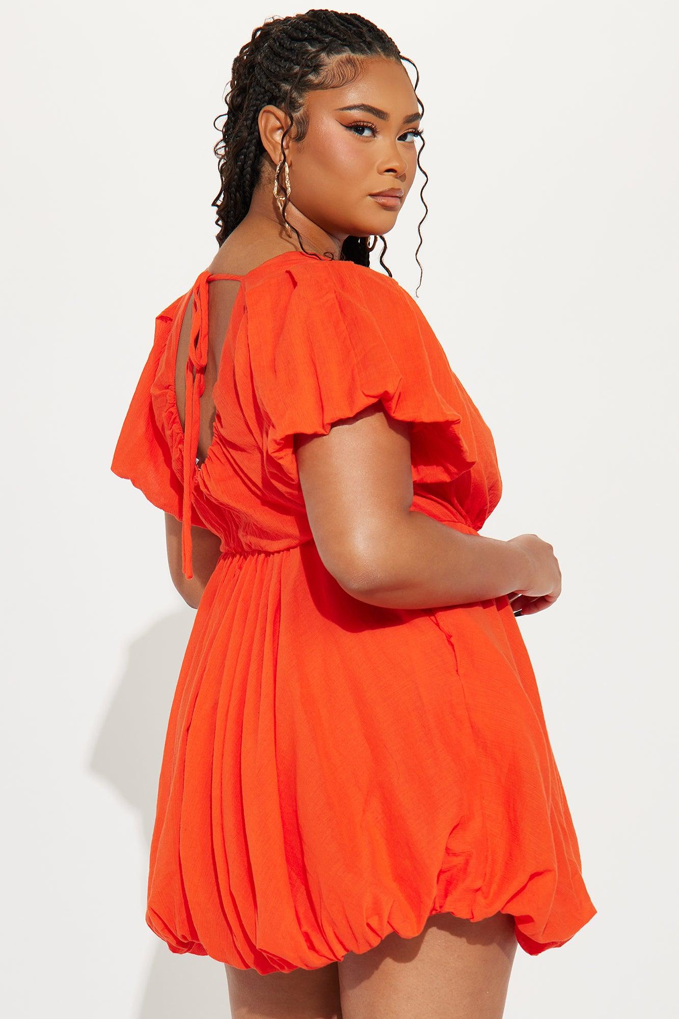 Fiona Short Sleeve Mini Dress - Tangerine Product Image