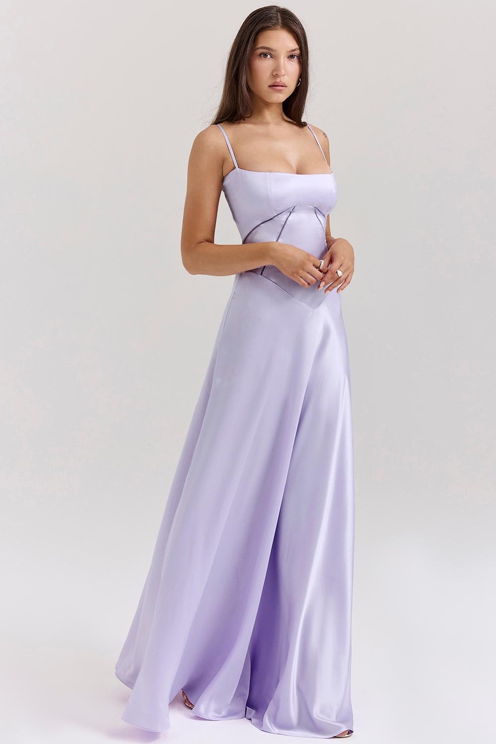 Anabella  orchid lace up maxi dress Product Image