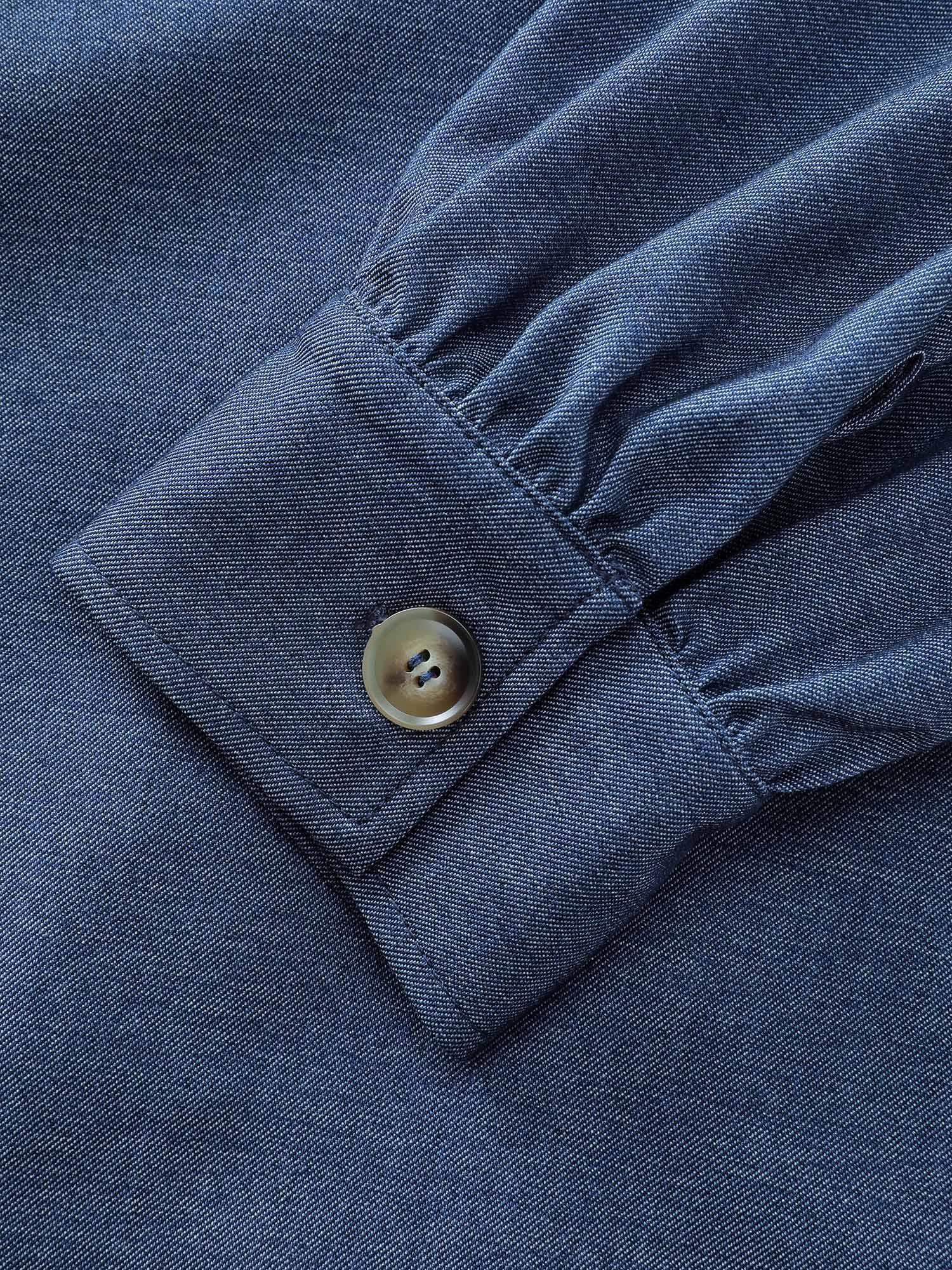 Waist Defining Buttons Pockets Maxi Denim Dress Female Product Image