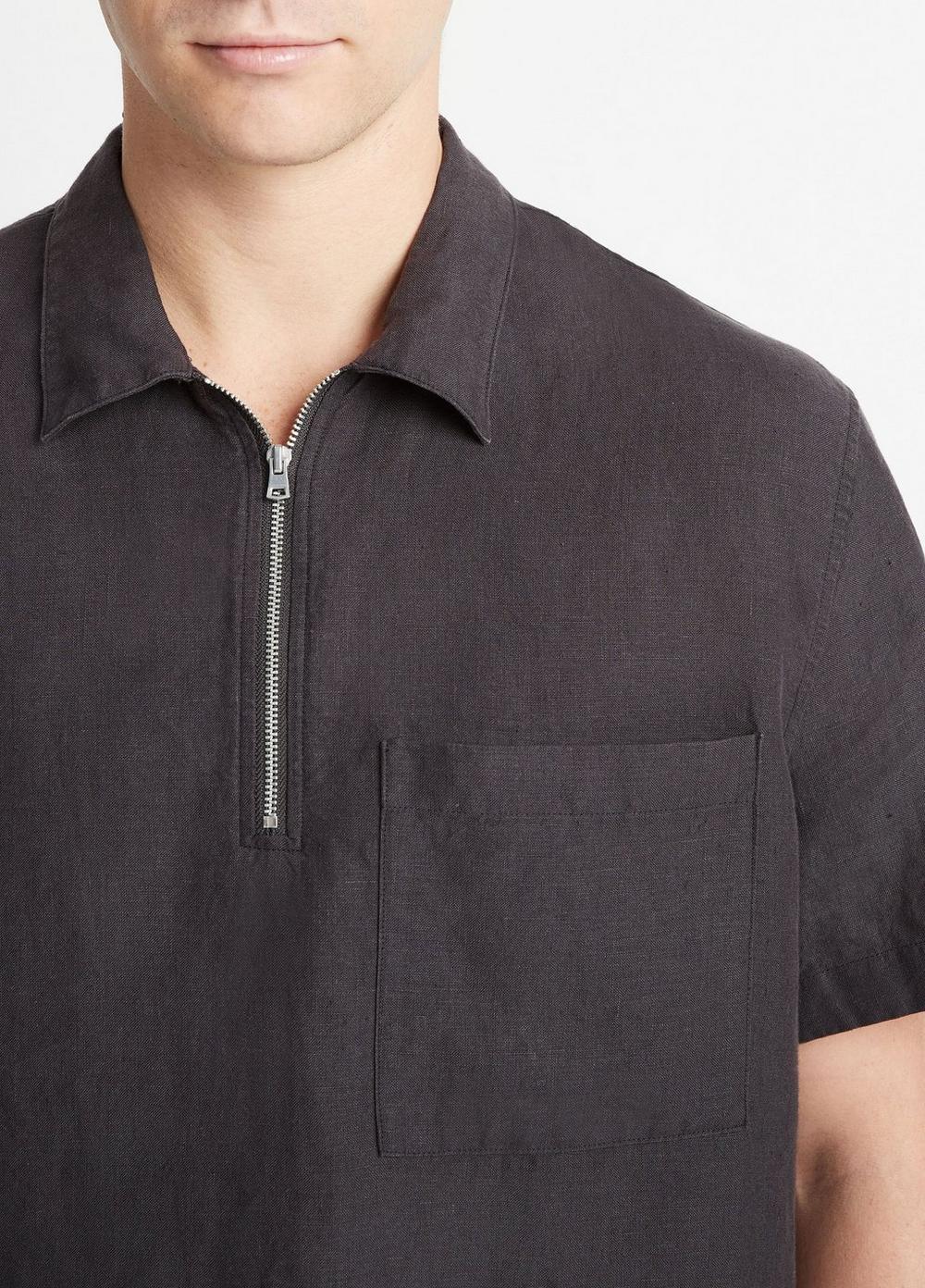 Hemp Quarter-Zip Short-Sleeve Shirt Product Image