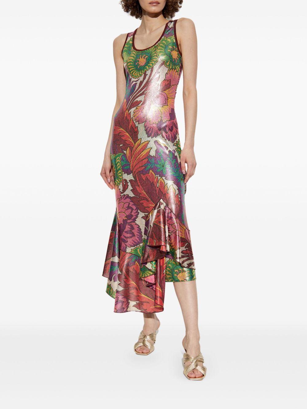 shimmering-finish midi dress Product Image