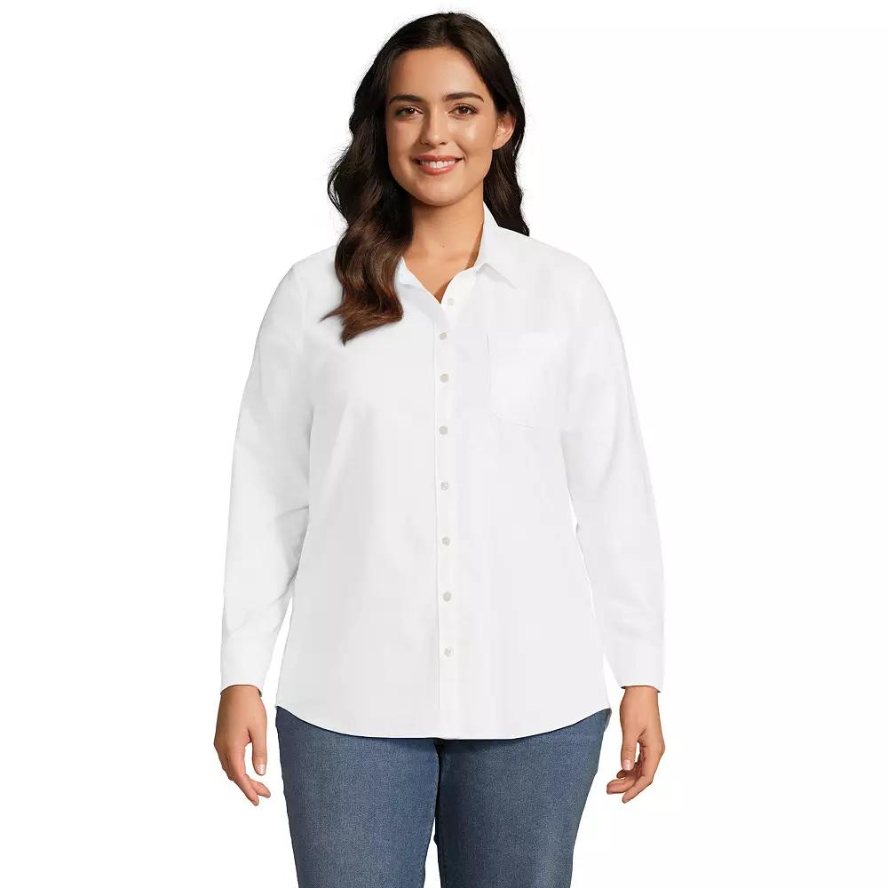 Women's Lands' End Long Sleeve Classic Oxford Dress Shirt,  Product Image