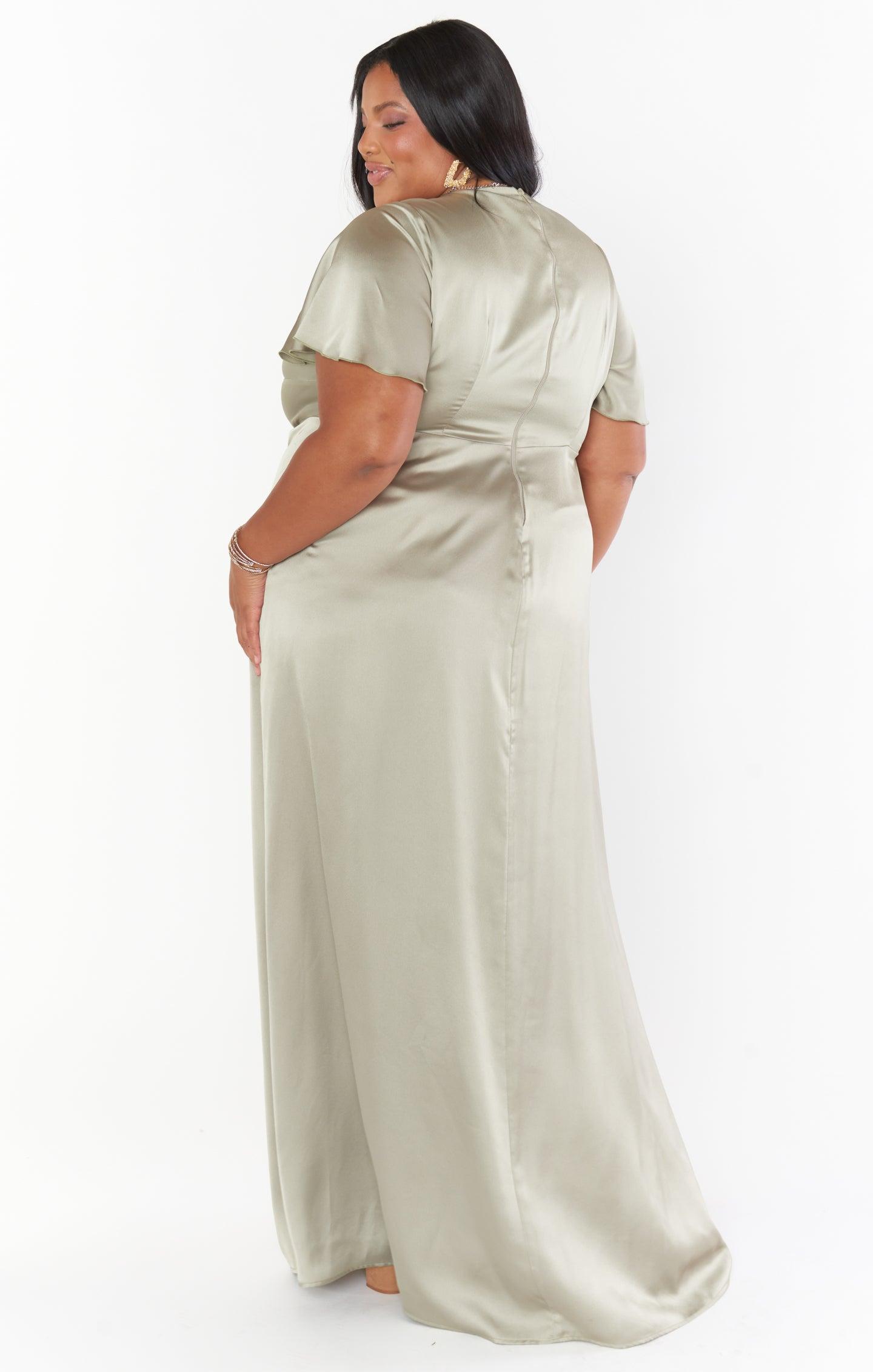 Rome Twist Gown ~ Moss Green Luxe Satin Product Image