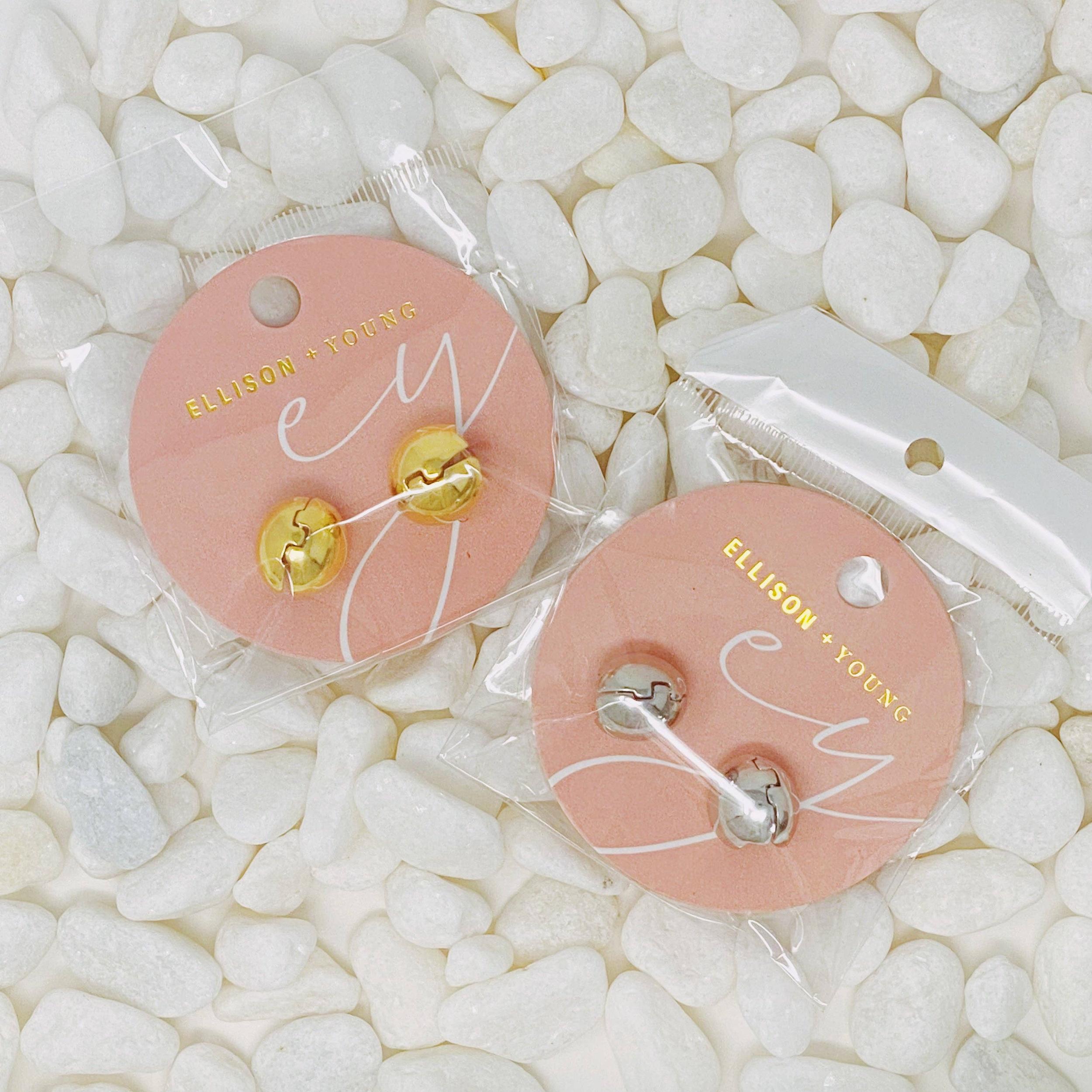 Seamlessly Round Stud Hoop Earrings Product Image