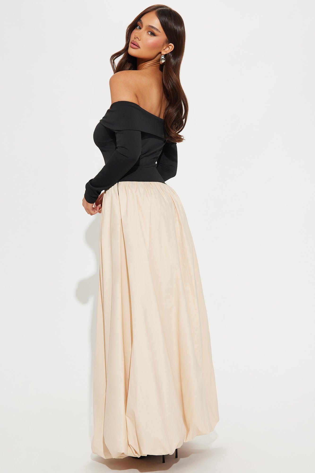 Melanie Poplin Maxi Dress - Black/combo Product Image