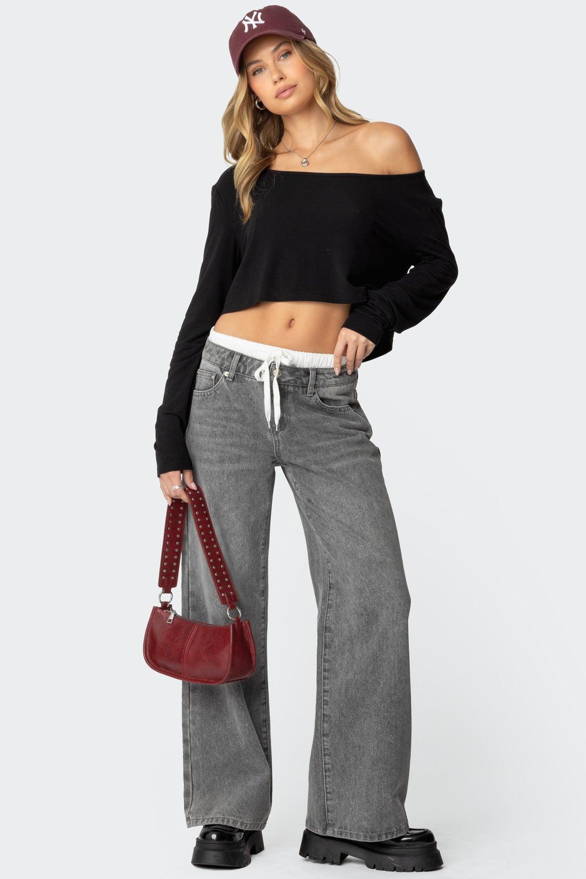 Cropped Off Shoulder Top Product Image