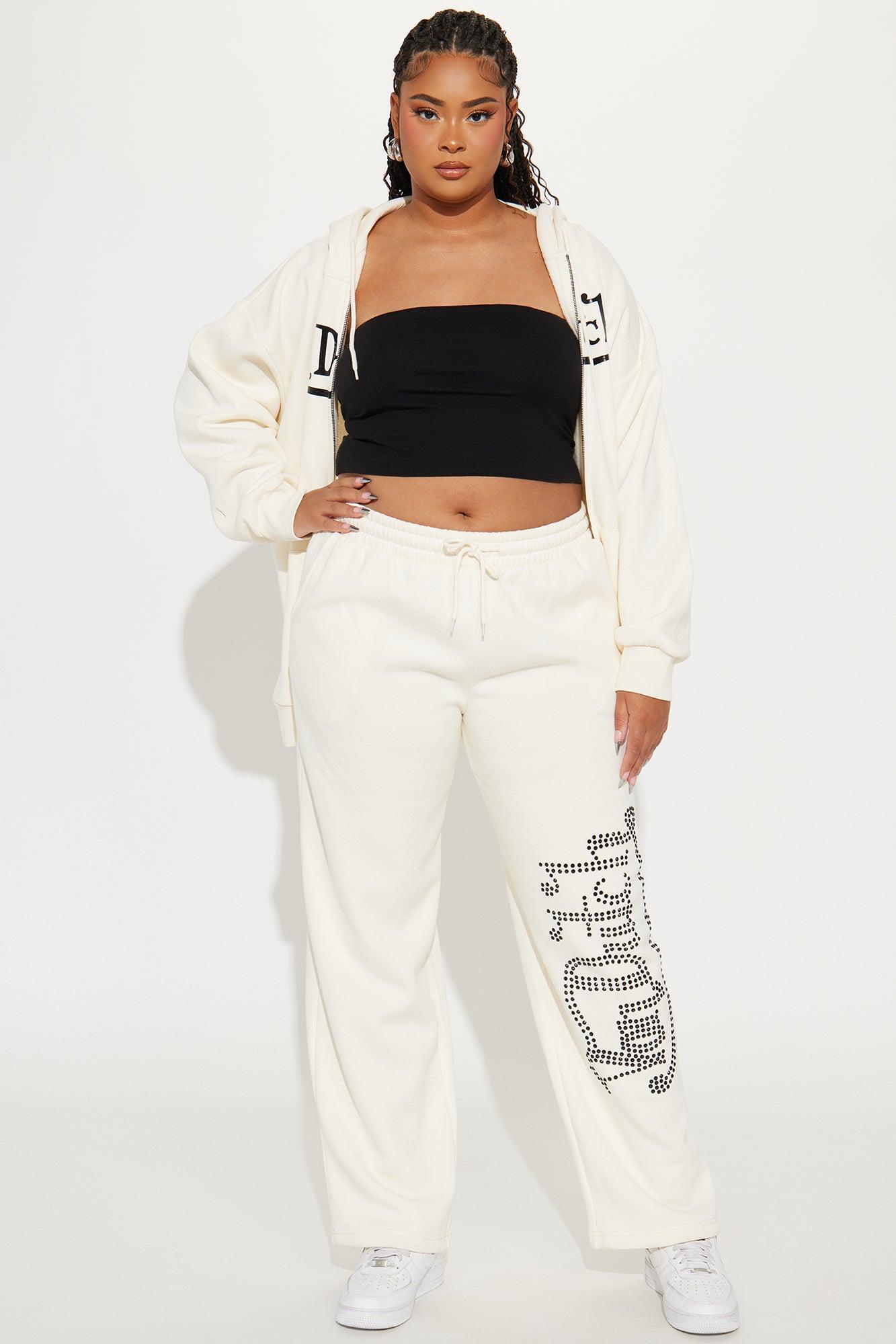 Von Dutch Classic Wide Leg Pant - Off White Product Image