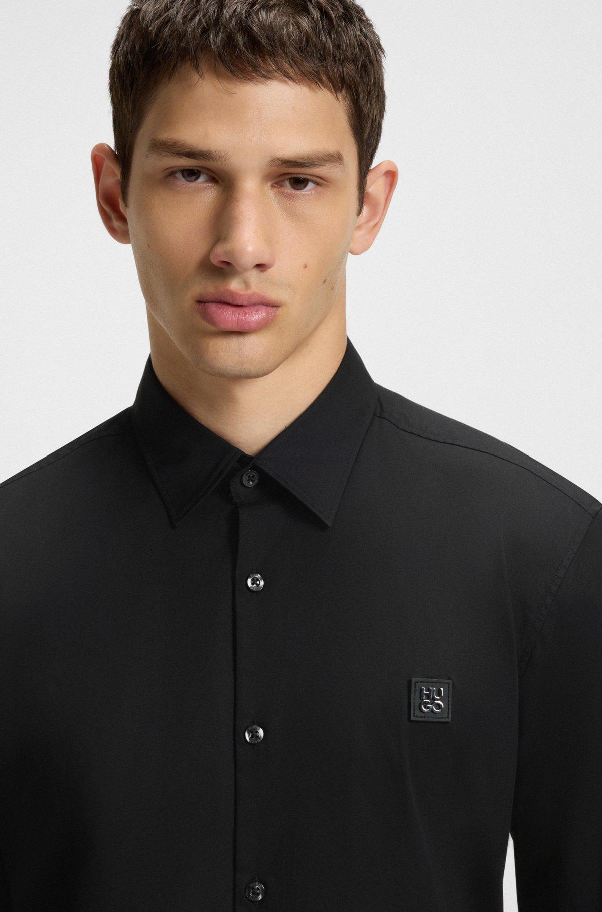 Slim-fit shirt in stretch-cotton canvas Product Image