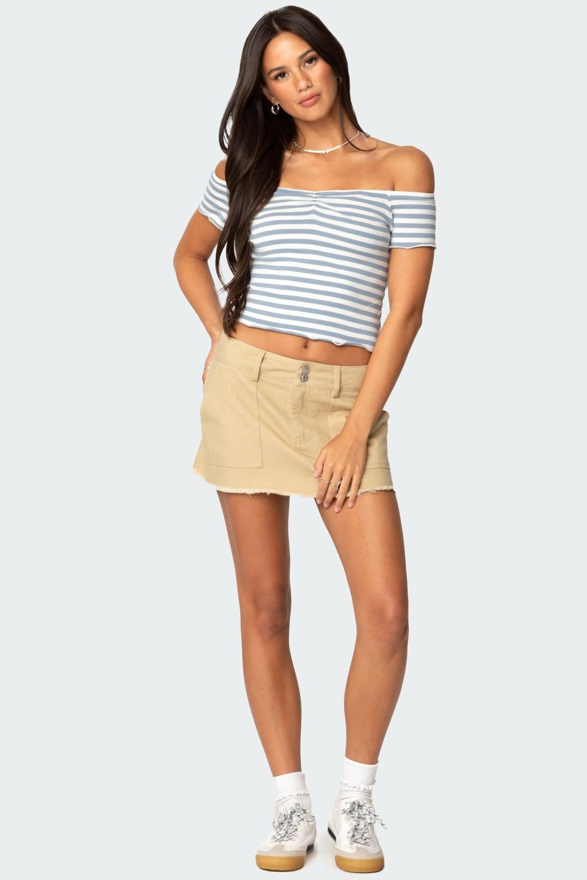 Shara Striped Off Shoulder Top Product Image