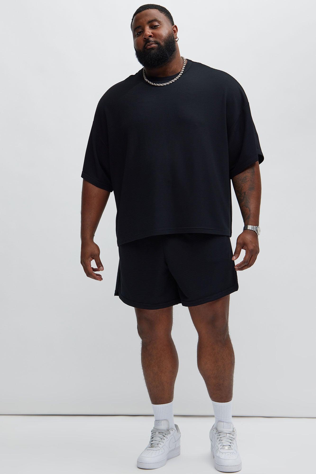 Zyler Textured Boxy Short Sleeve Tee - Black Product Image