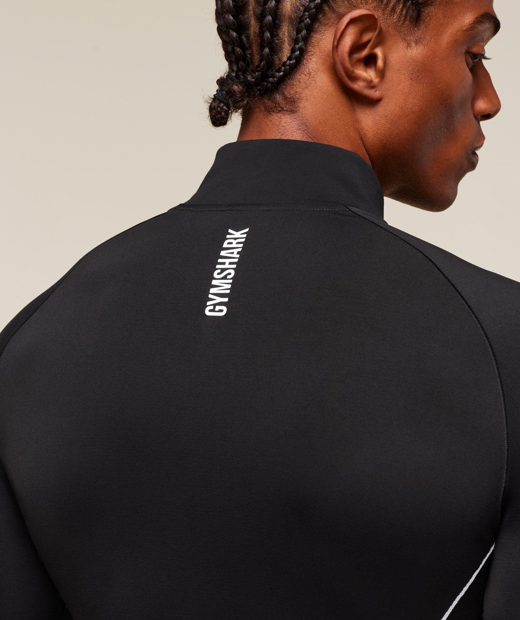 Gymshark Clean Contour Seamless 1/4 Zip - Black/White Male Product Image