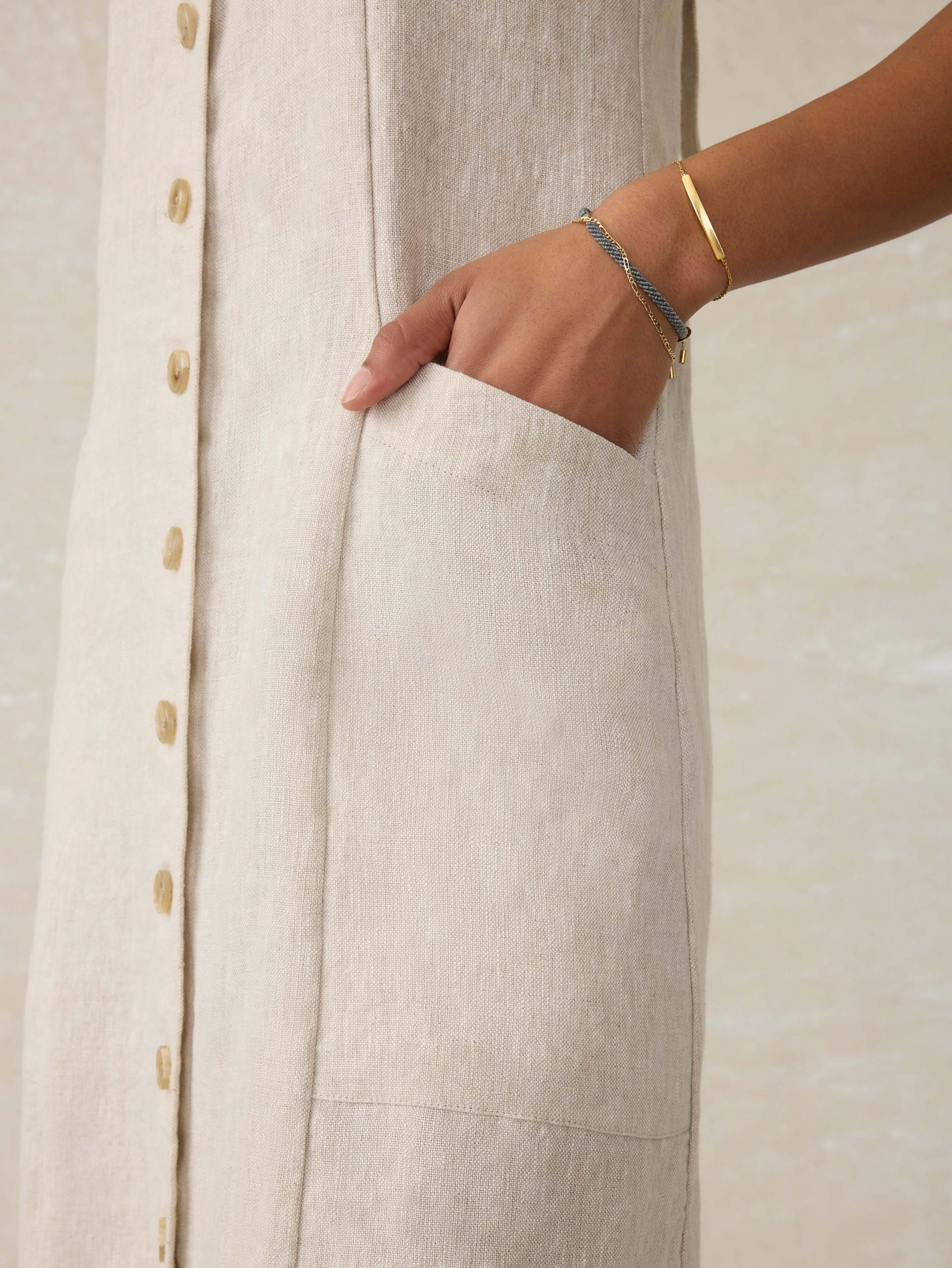 Linen Aurora Dress - Flax Female Product Image