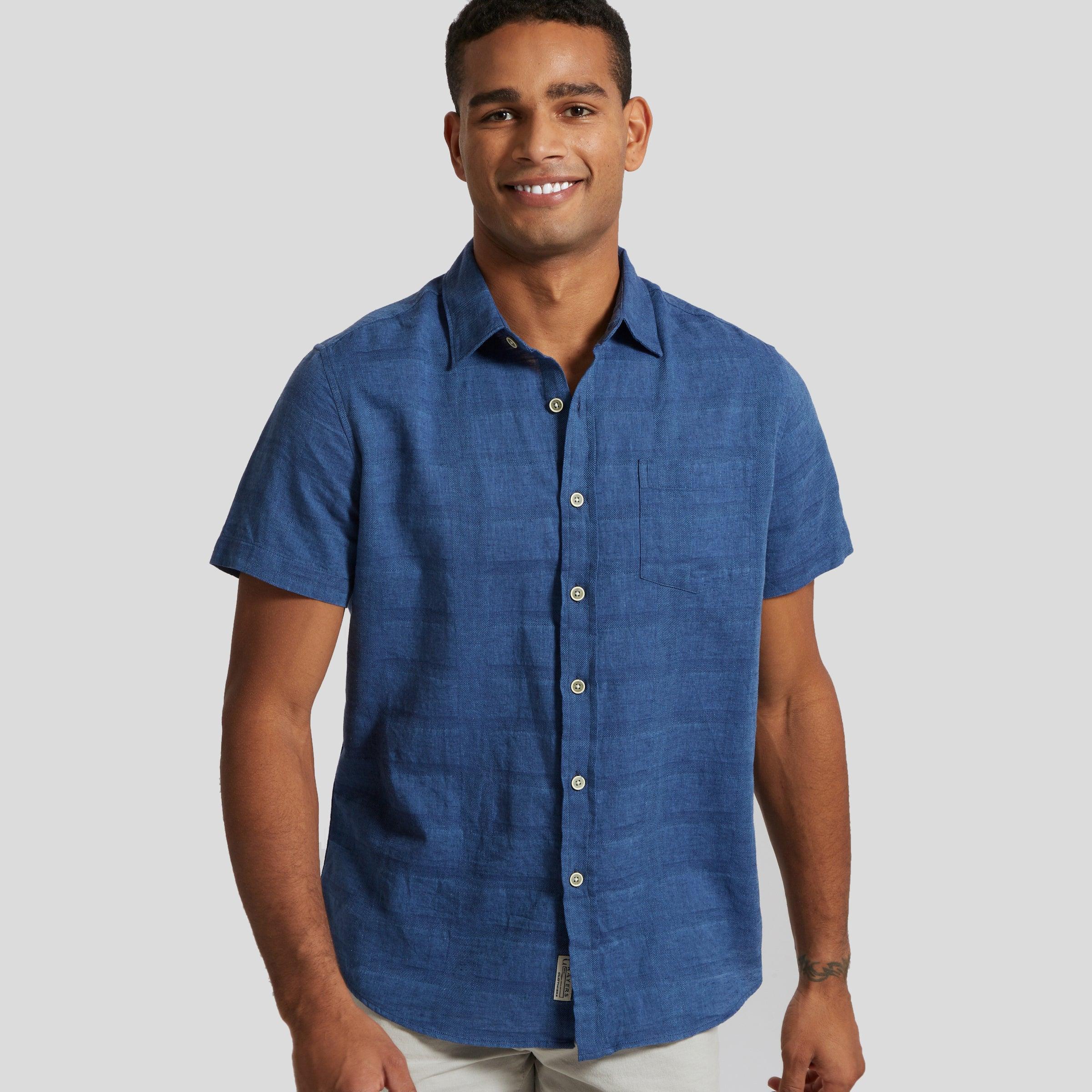 Outback Linen Cotton Dobby Shirt - Ensign Blue (Final Sale)* Product Image