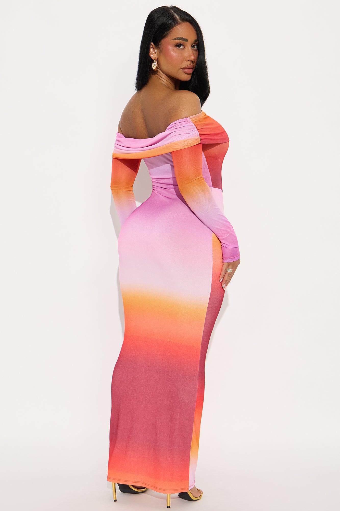 Sunset Walks Ombre Maxi Dress - Orange/combo Female Product Image