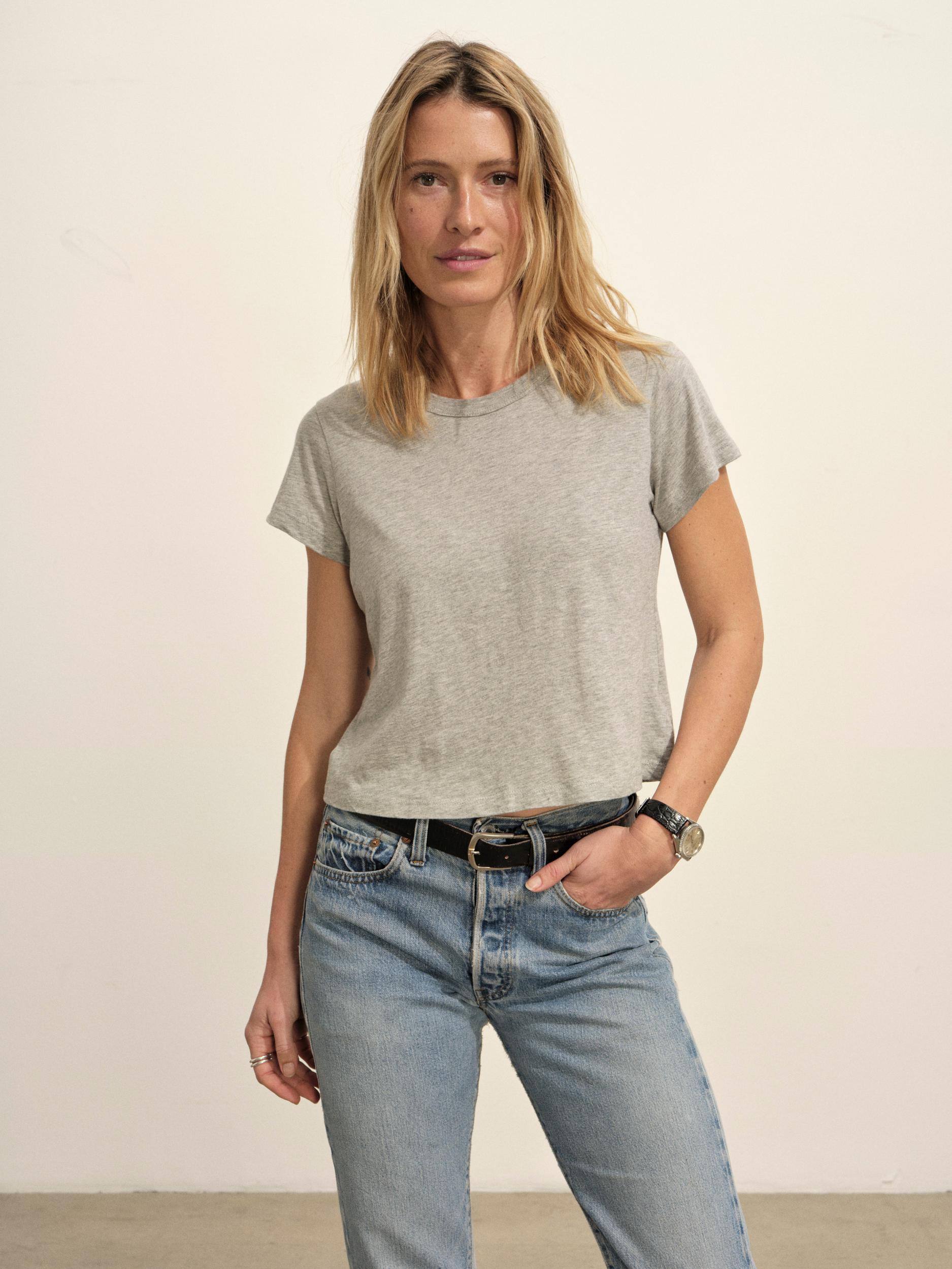 Graphite Pima Boxy Crew Product Image