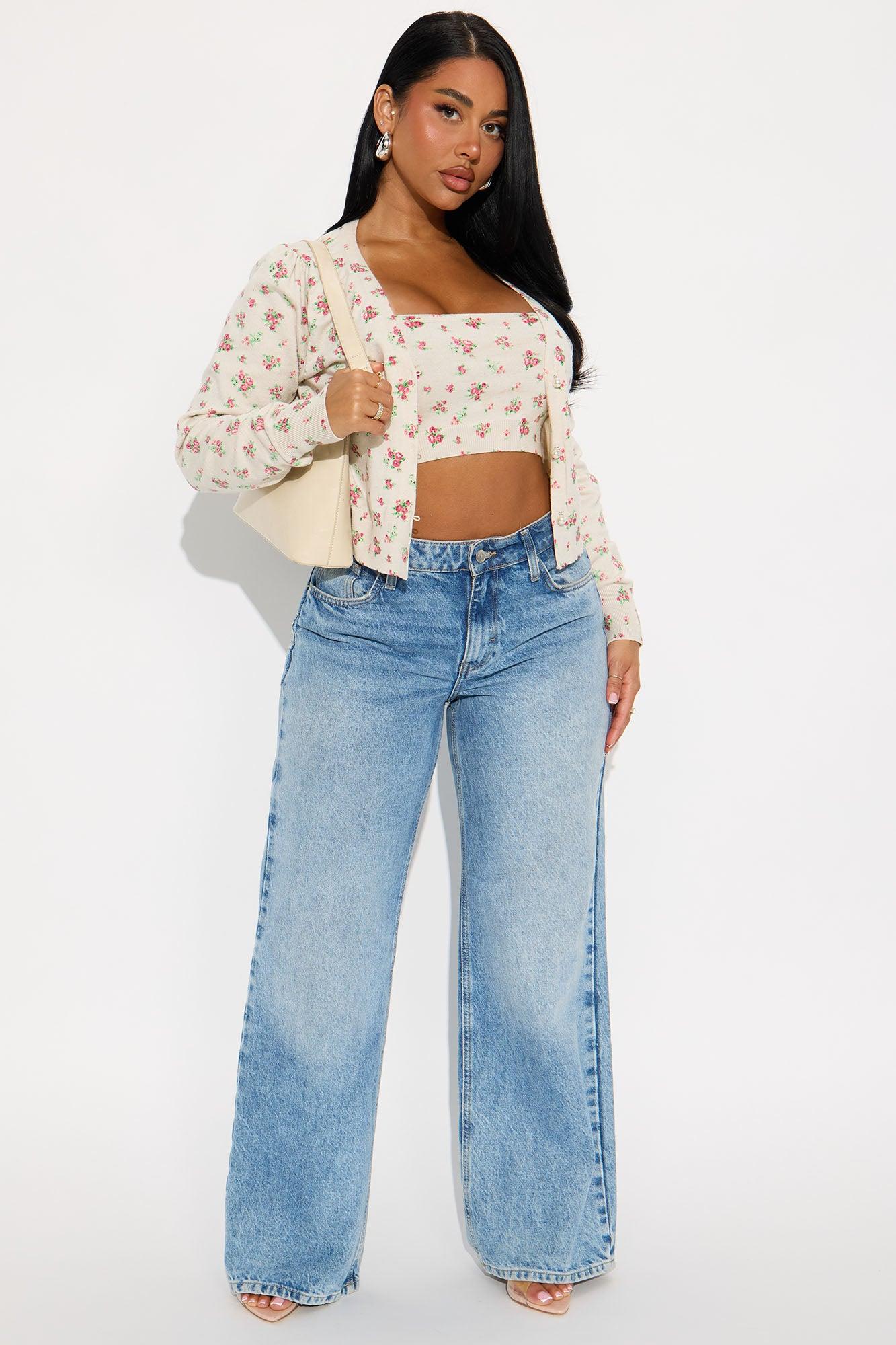 Soft Blossom Floral 2 Piece Cardigan - Cream/combo Female Product Image