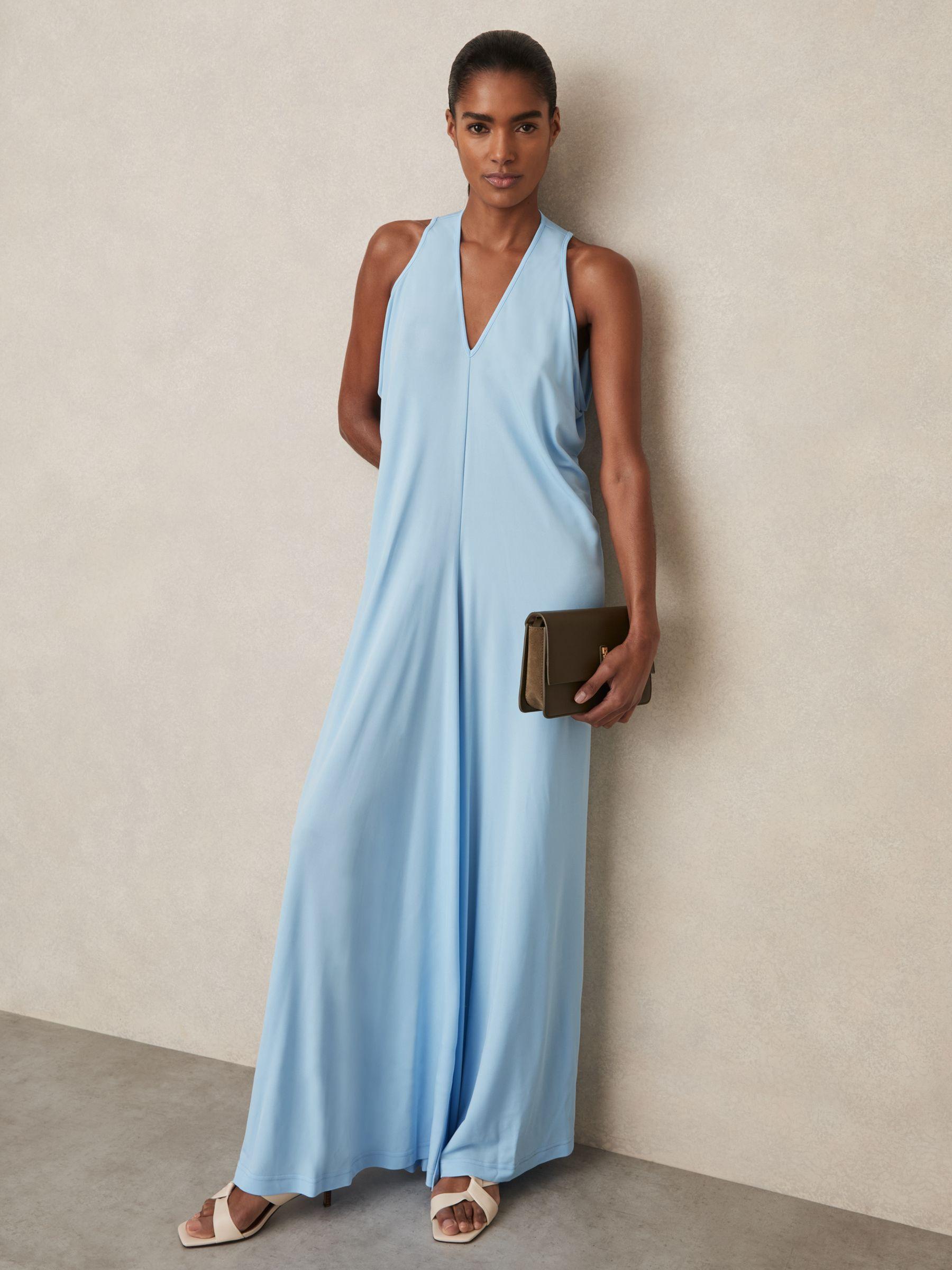 Jersey Maxi Dress in Blue Product Image