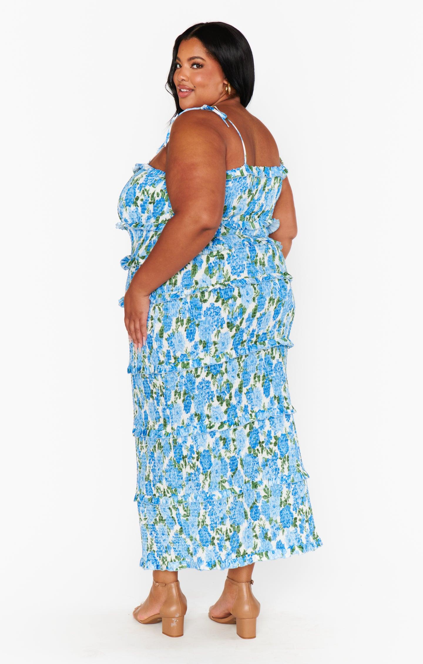 Stella Smocked Dress ~ Cottage Floral Blue Product Image