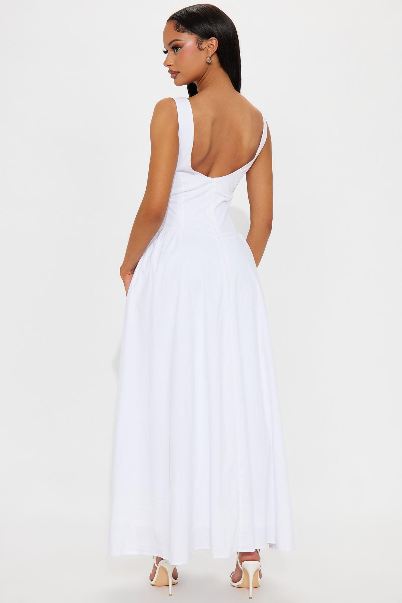 Anne Backless Maxi Dress - White Product Image
