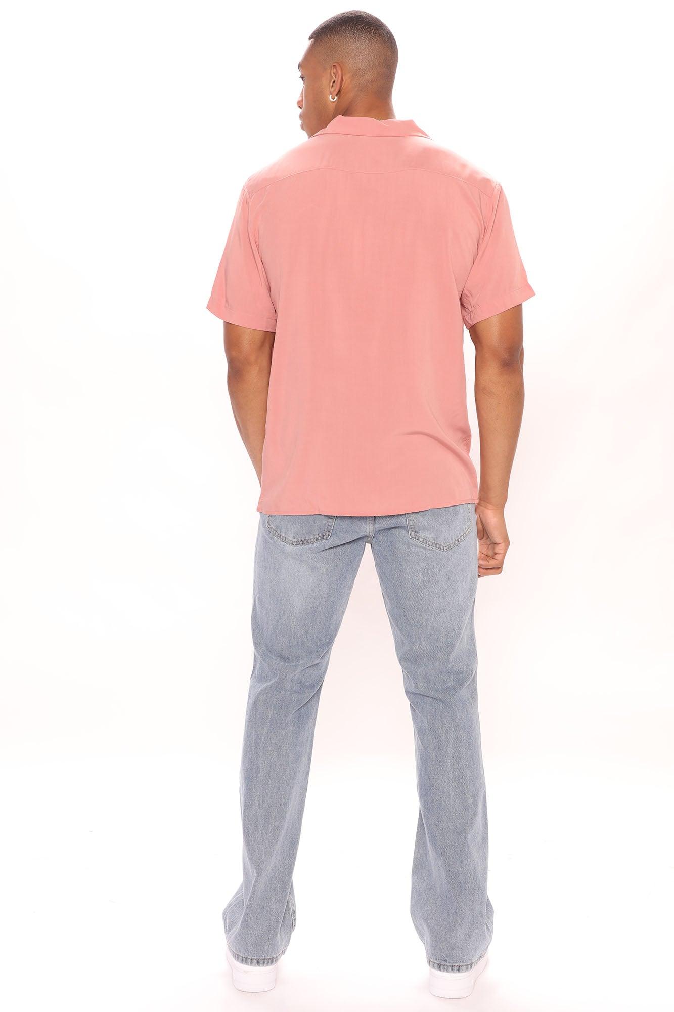 Dawson Relaxed Short Sleeve Cuban Collar Shirt - Mauve Product Image