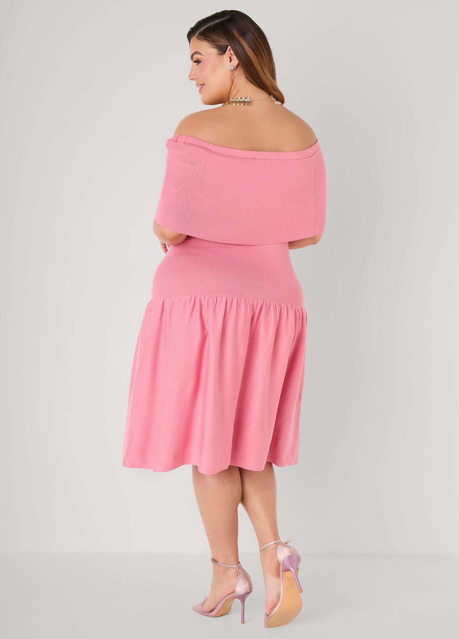 Off The Shoulder Sweater Dress Product Image