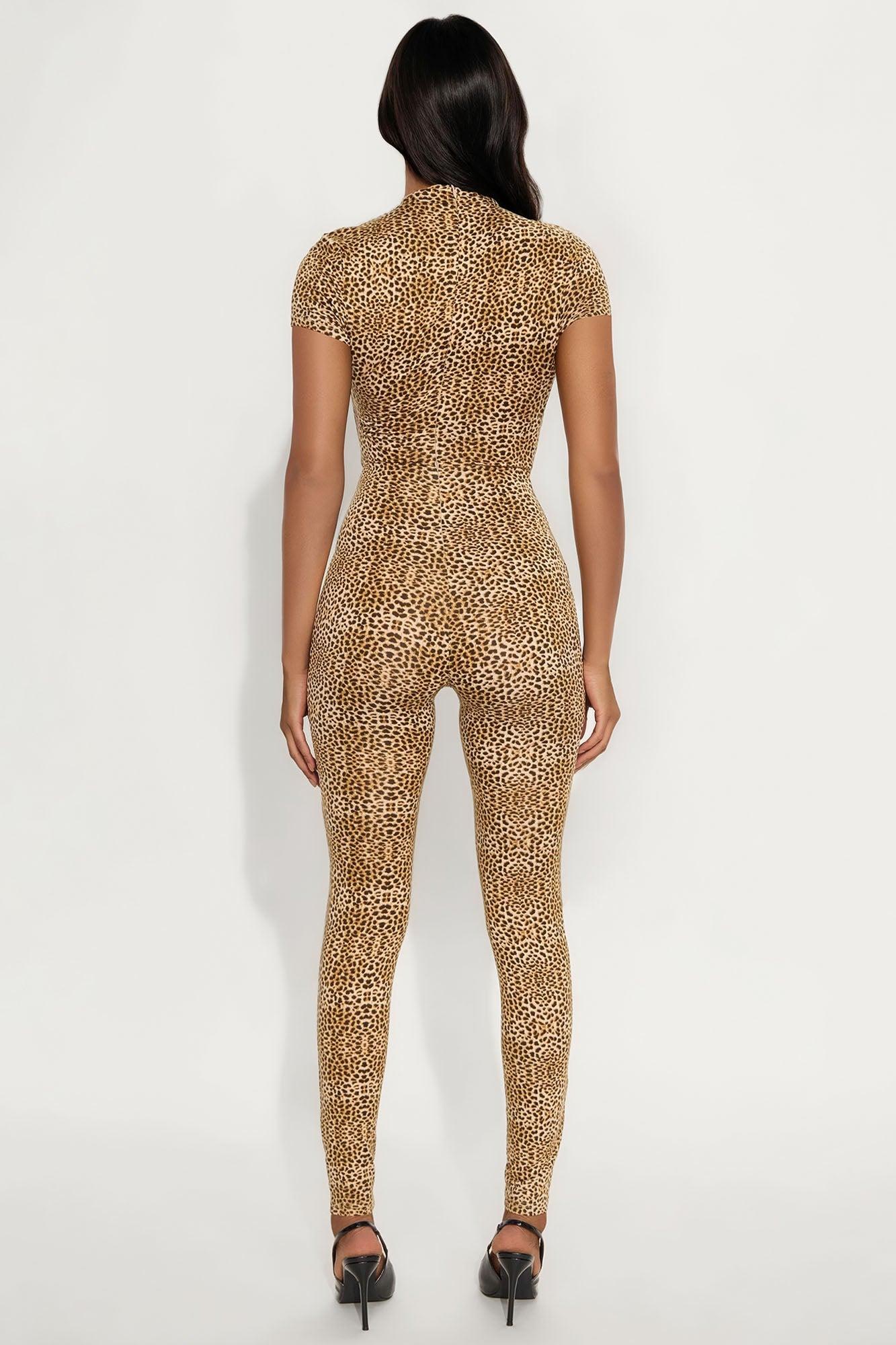Shantel Cap Sleeve Jumpsuit - Leopard Female Product Image