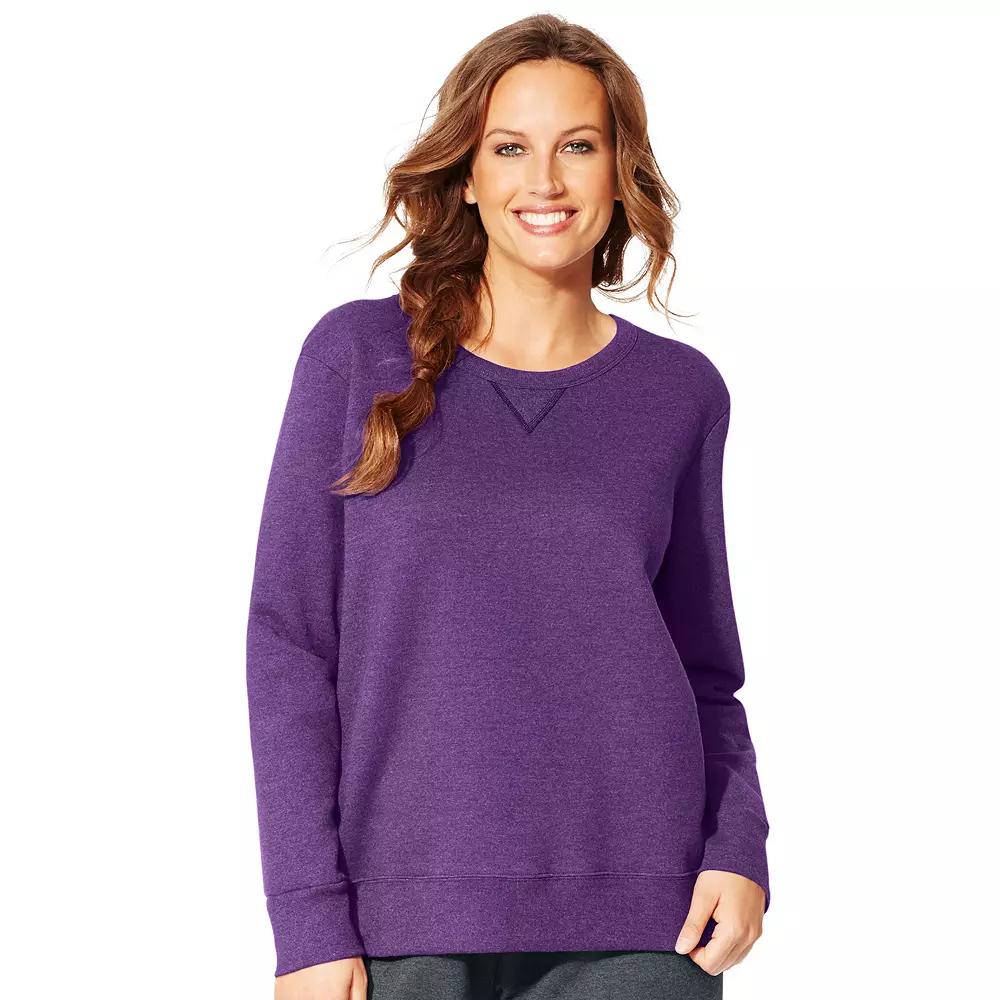 Plus Size Just My Size Fleece Crew Sweatshirt, Womens Purple Splendor Product Image