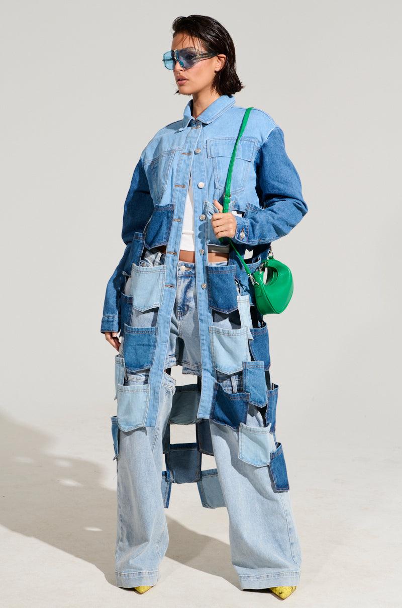 BRAXTON DENIM POCKET TRENCH Product Image