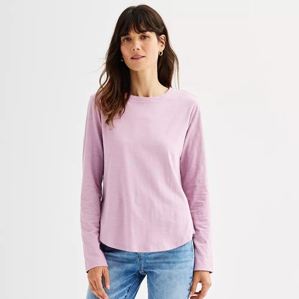 Women's Sonoma Goods For Life® Everyday Long Sleeve Crewneck Tee,  Product Image