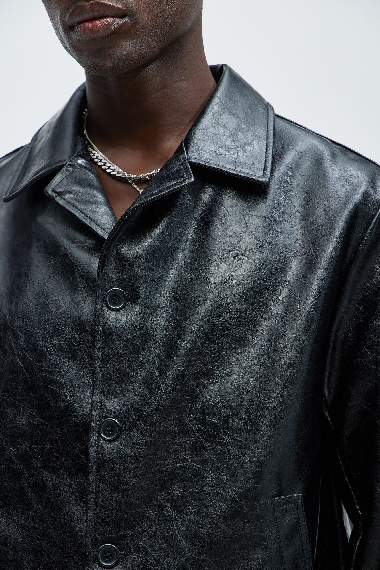 Mitchell Faux Leather Jacket - Black Product Image