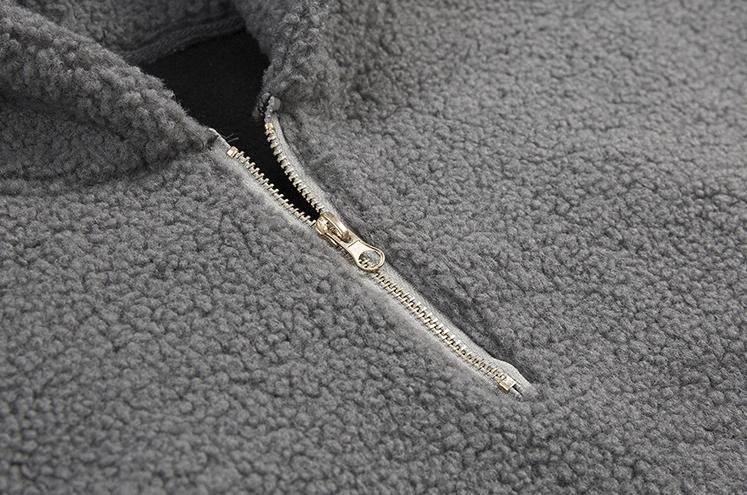 RT No. 3348 HALF ZIP-UP FLEECE HOODIE Product Image