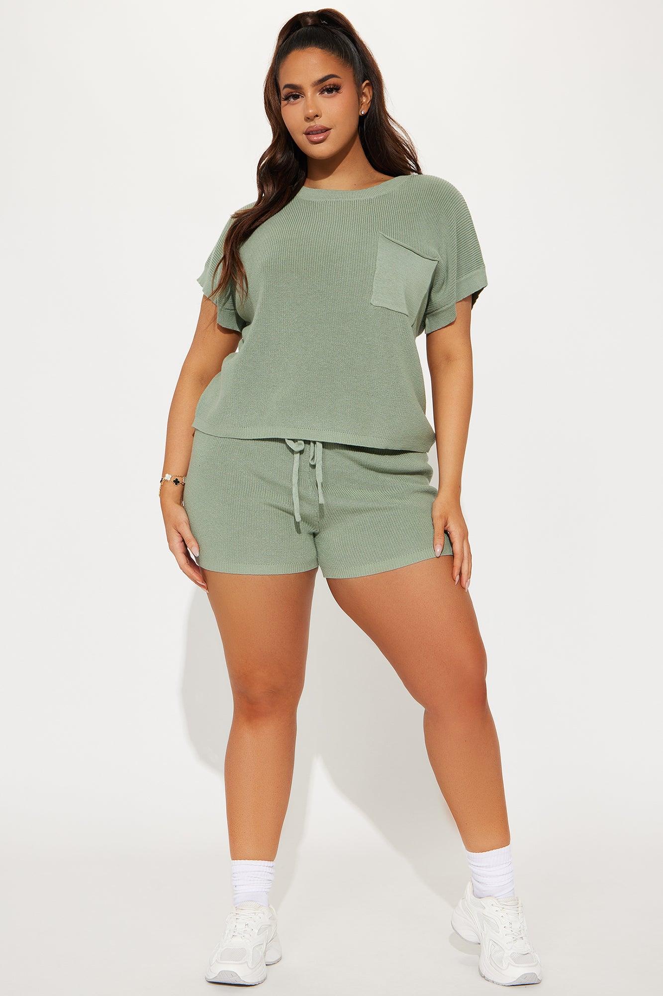Skyler Sweater Short Set - Sage Product Image